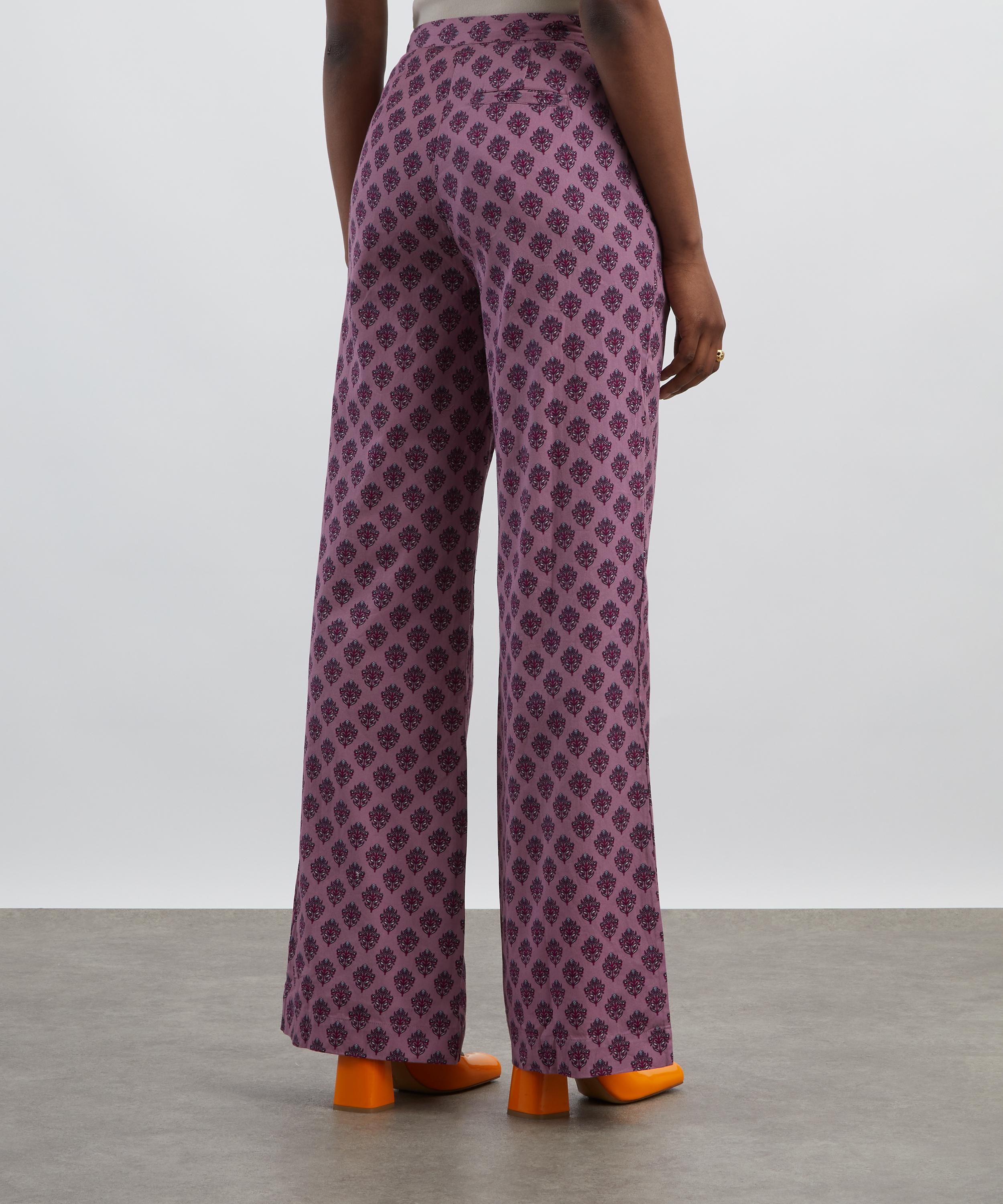 Maria de la Orden - Lova Purple Flowers Trousers image number 3