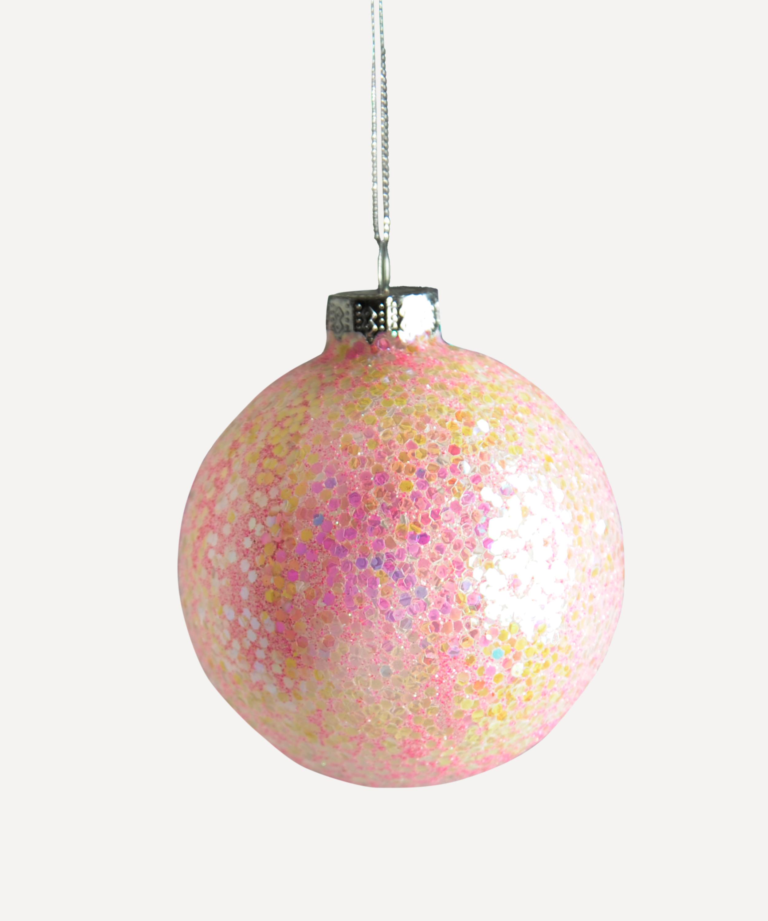 Christmas - Sequin Glass Bauble Ornament image number 0