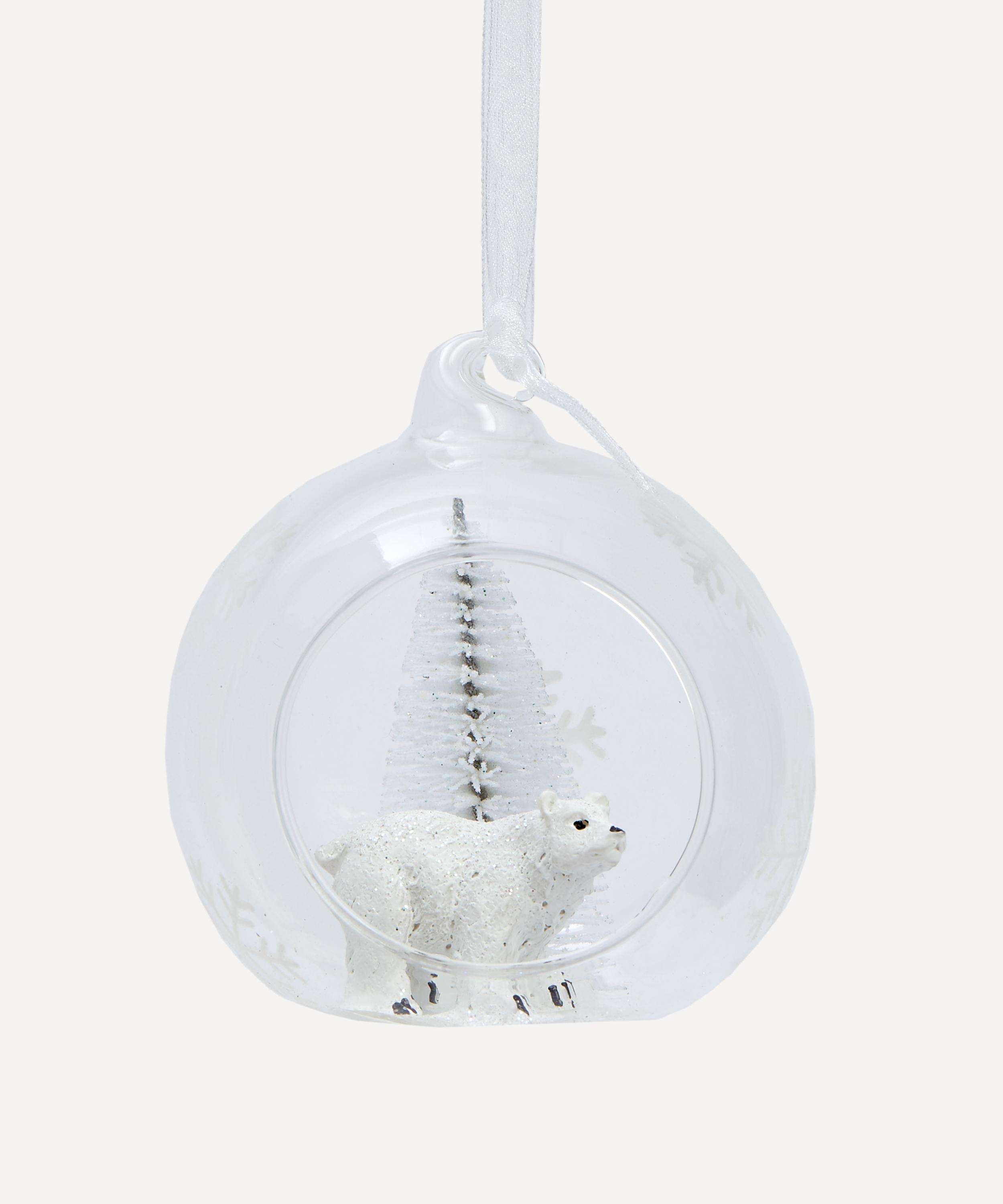 Christmas - Polar Bear Open Glass Bauble image number 0