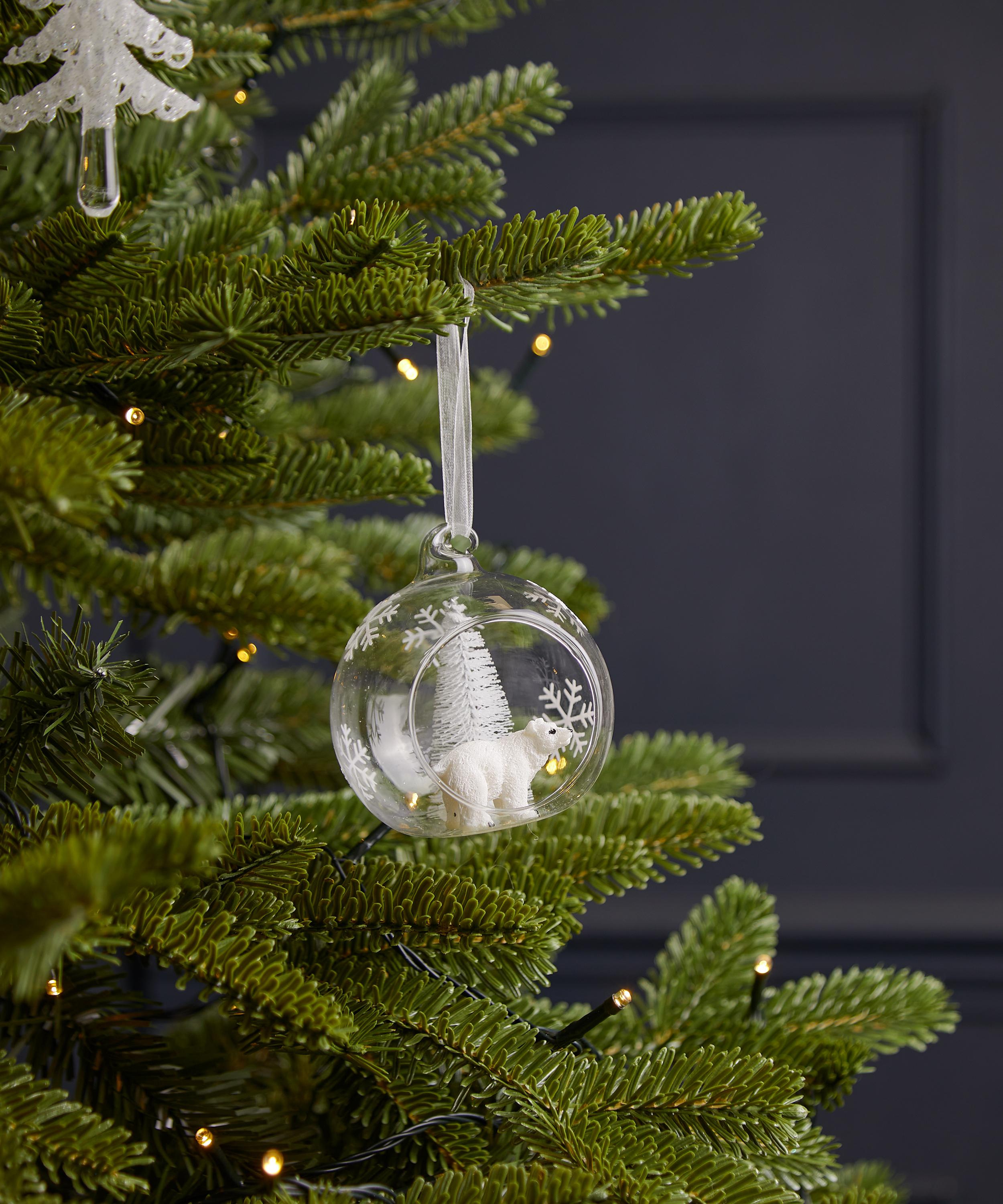 Christmas - Polar Bear Open Glass Bauble image number 1
