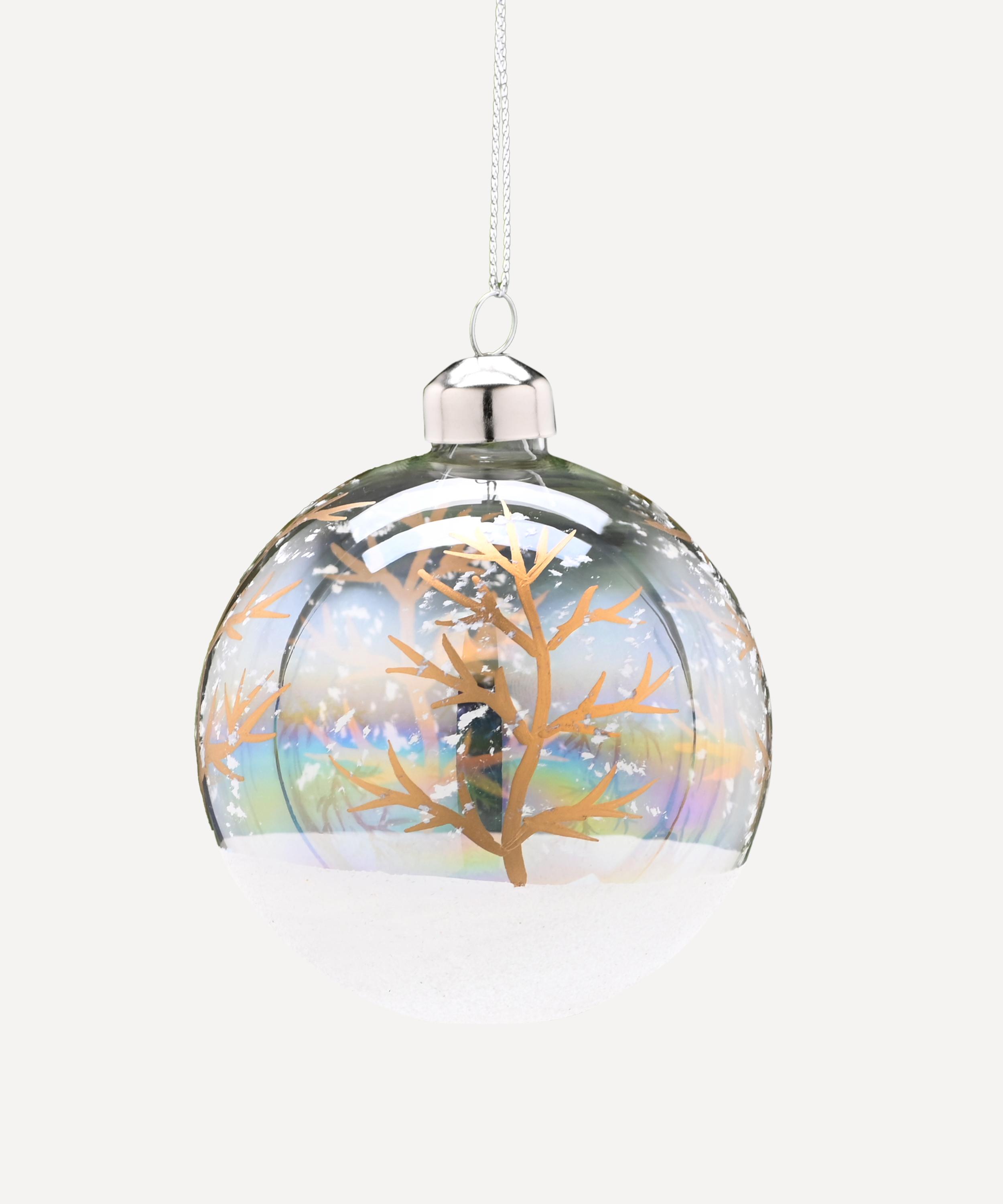 Christmas - Clear Ball with Gold Tree Bauble image number 0