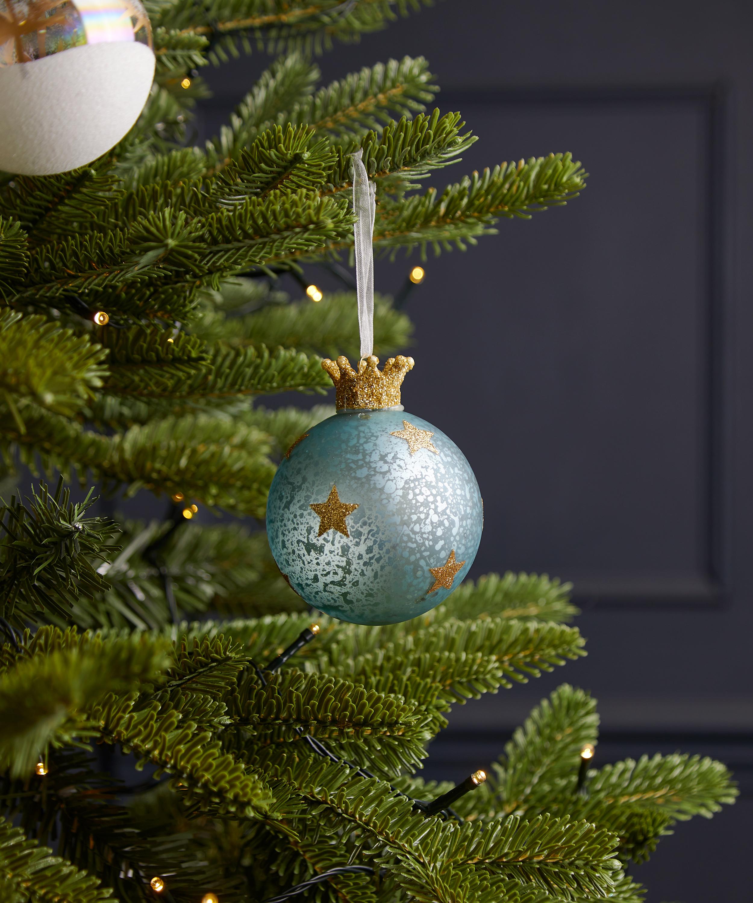 Christmas - Clear Ball with Gold Tree Bauble image number 1