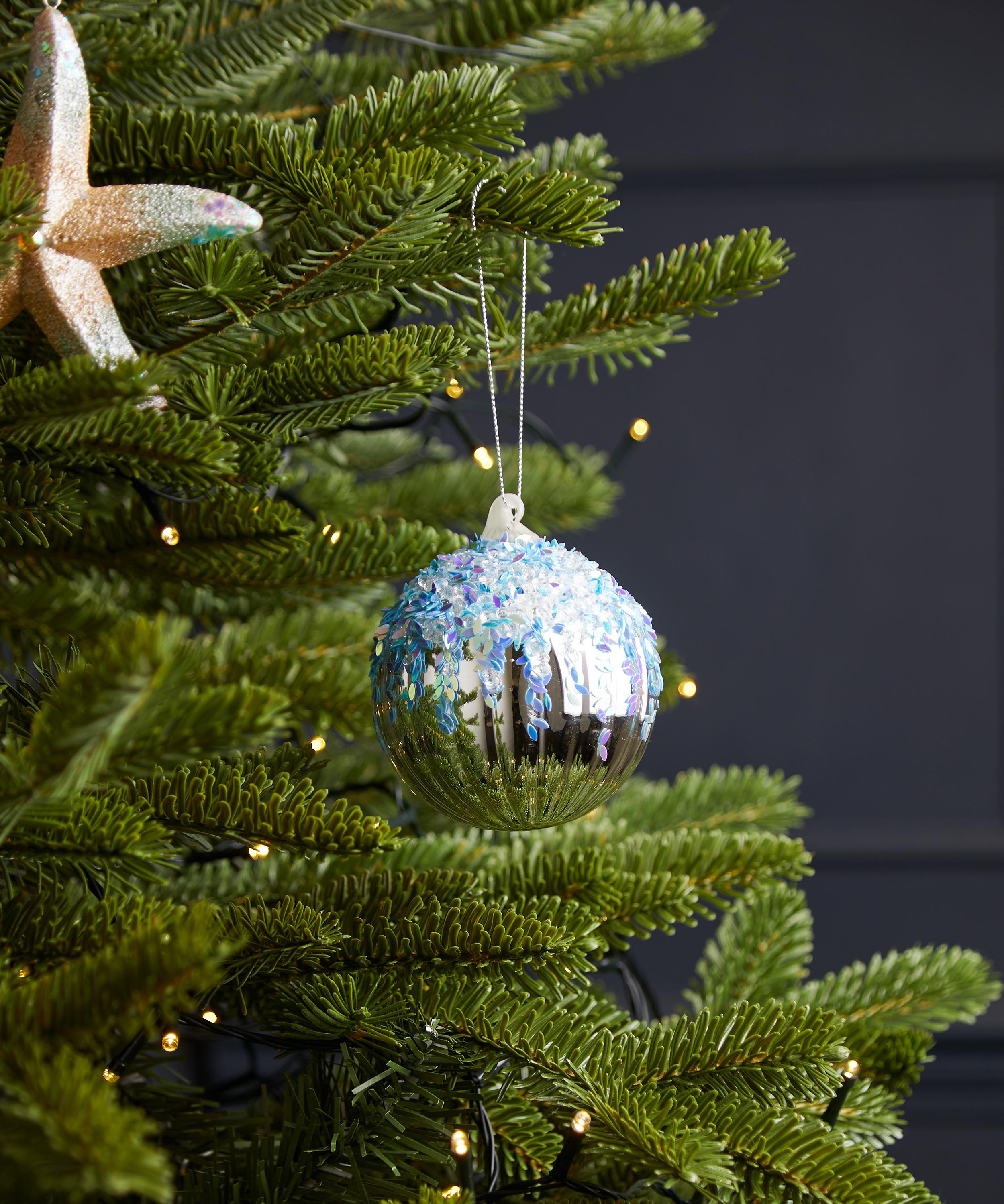 Christmas - Shiny Ice Snowcap Bauble image number 1