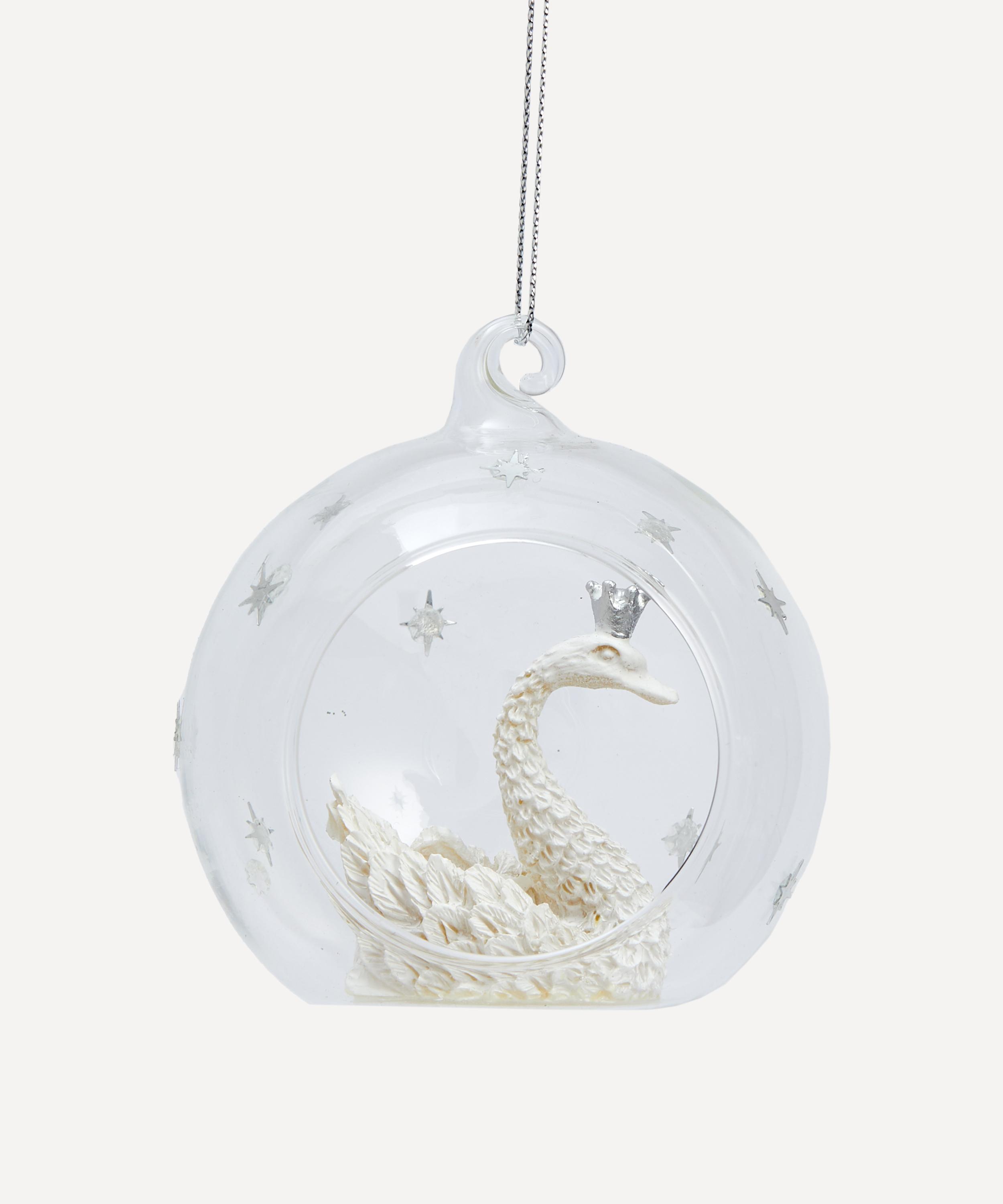Christmas - Swan Open Glass Bauble image number 0