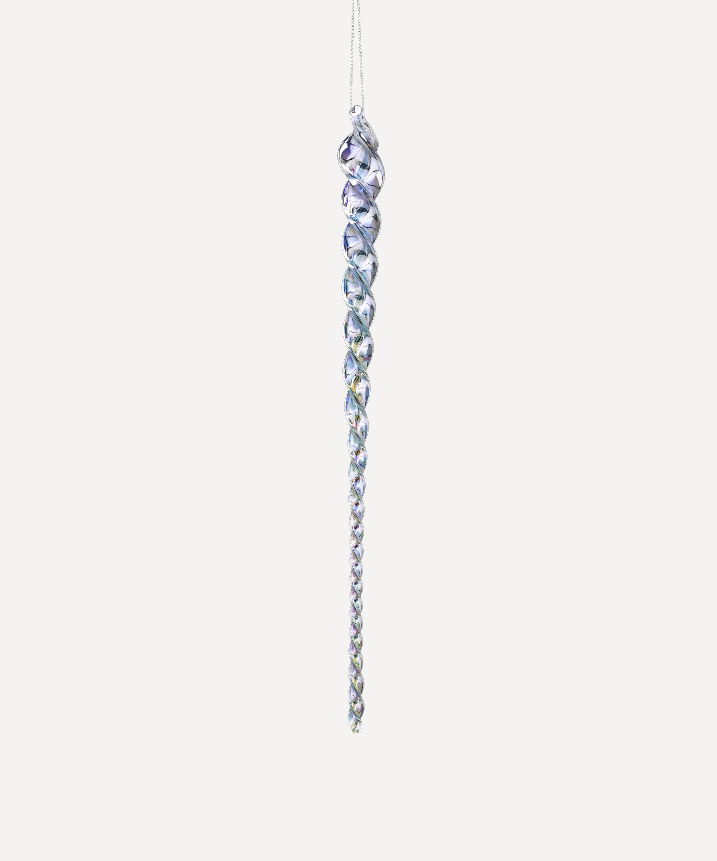 Christmas - Iridescent Glass Icicle Ornament image number 0