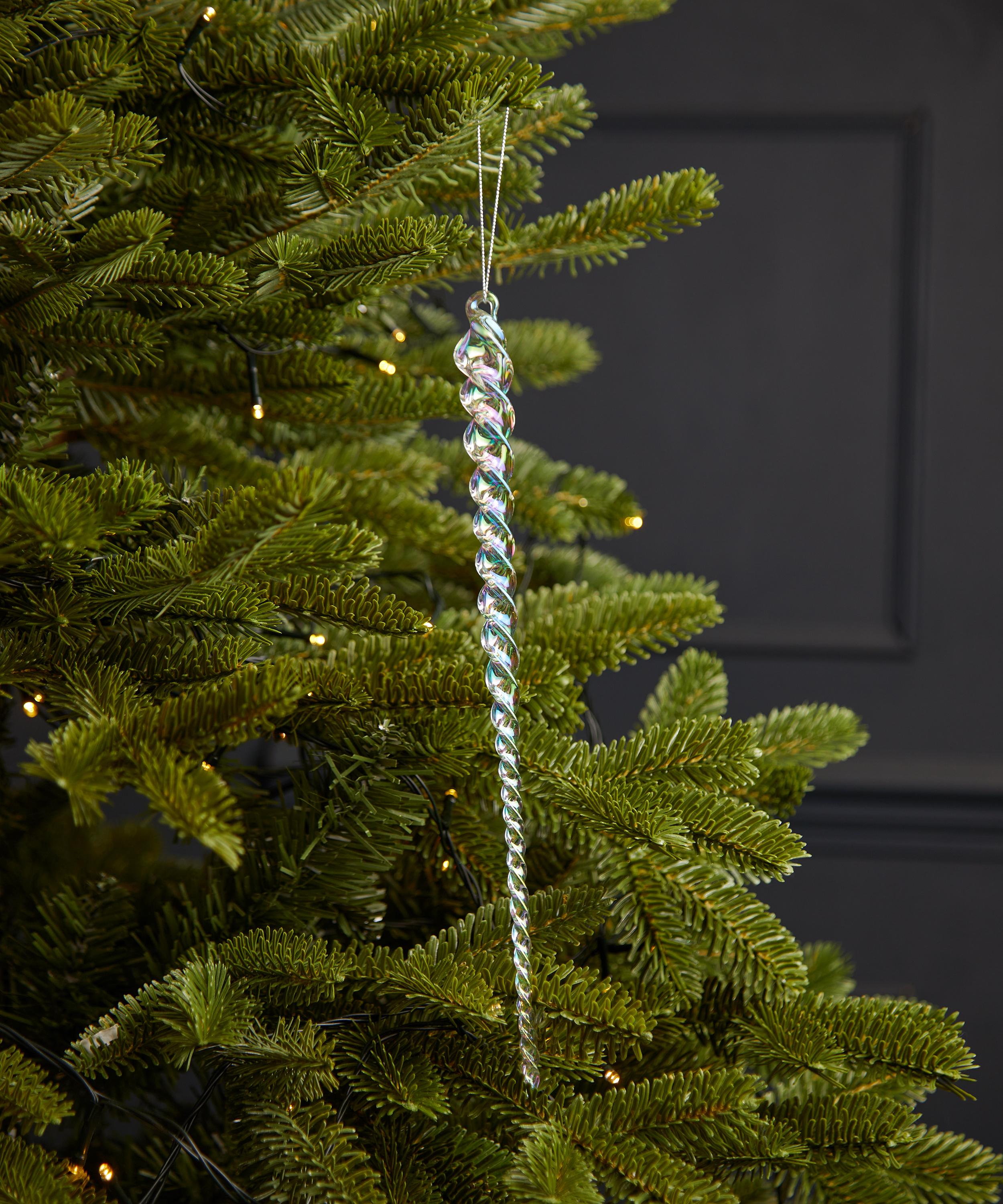 Christmas - Iridescent Glass Icicle Ornament image number 1