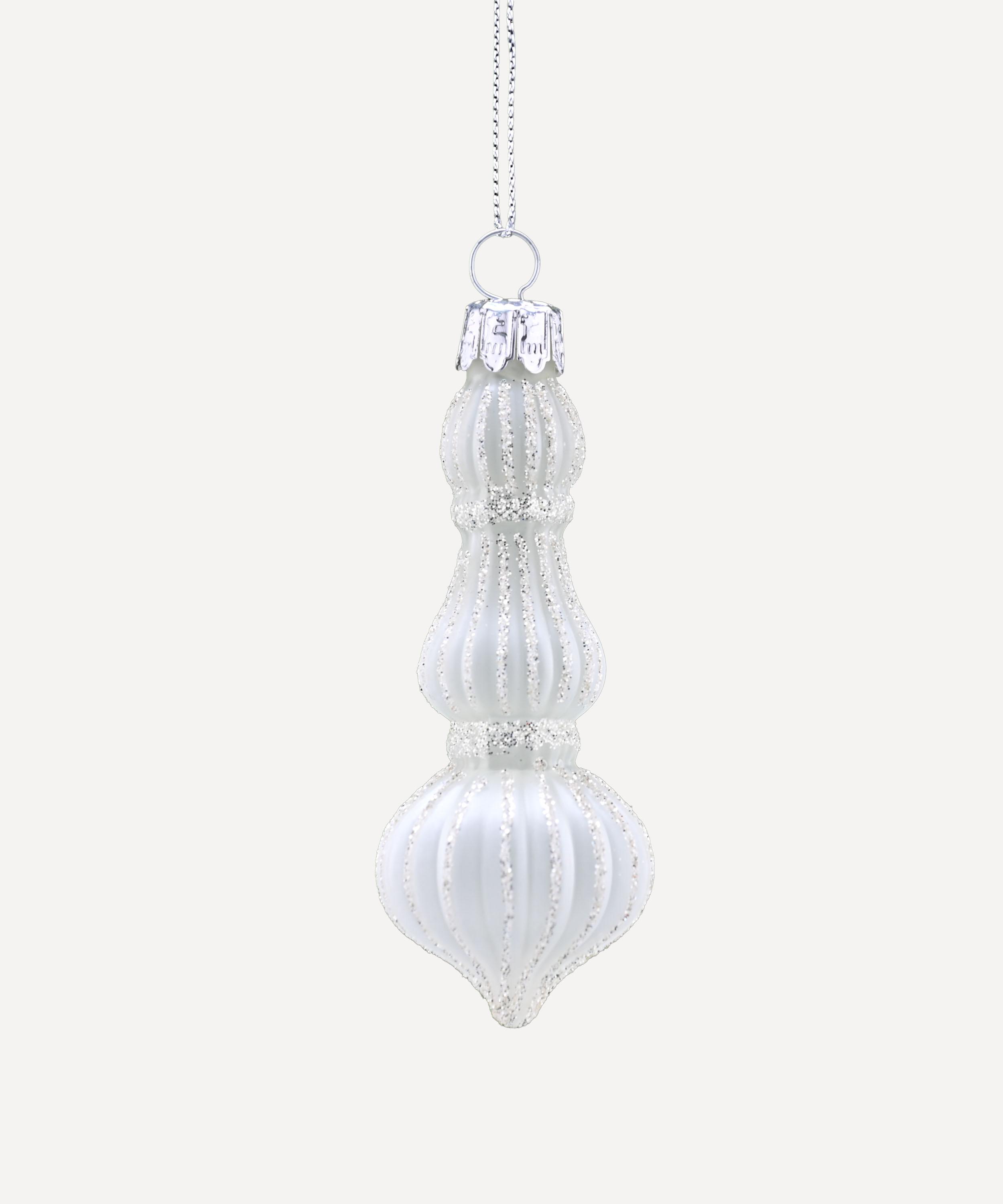 Christmas - Frosted Glass Triple Finial Ornament image number 0