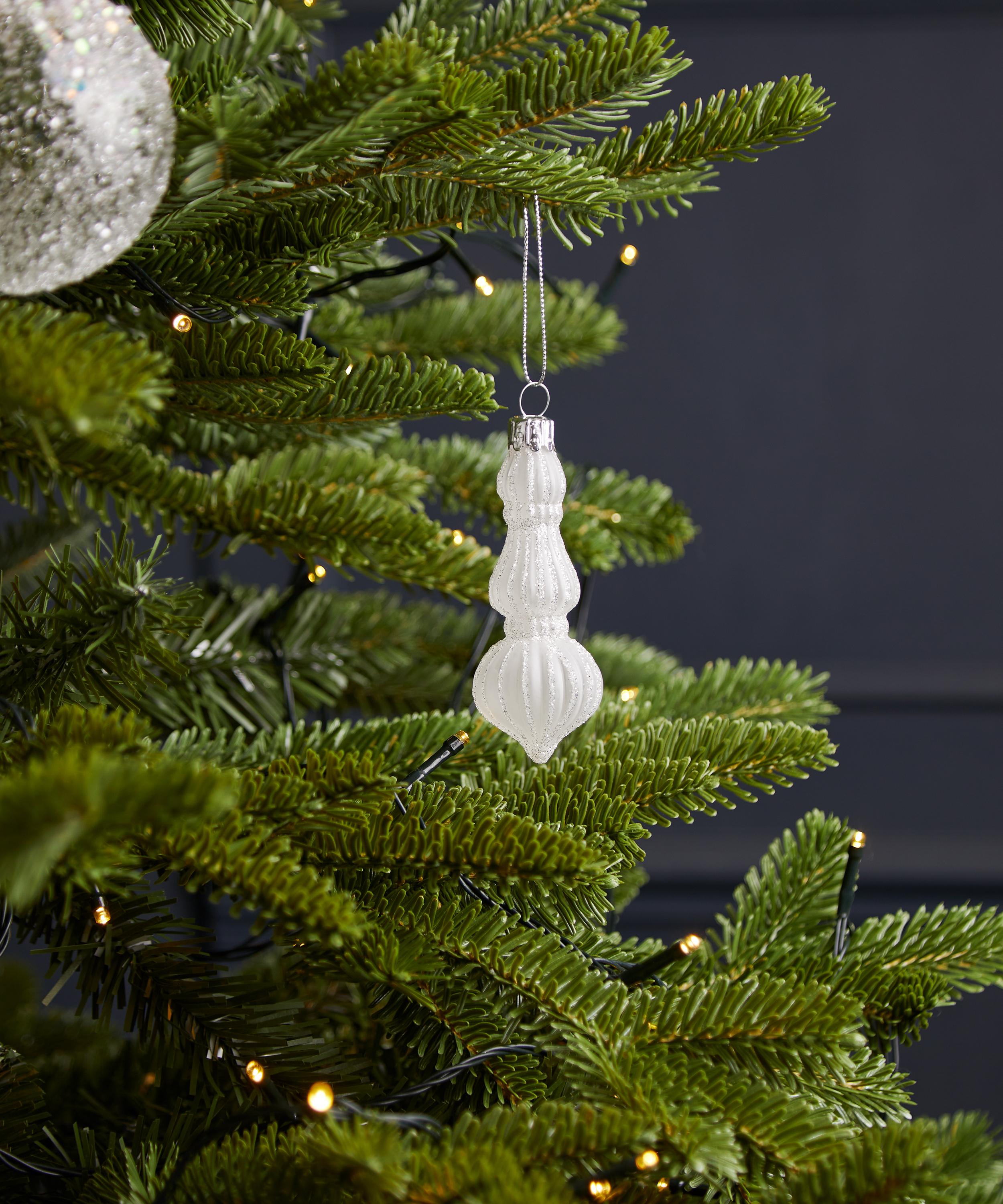 Christmas - Frosted Glass Triple Finial Ornament image number 1