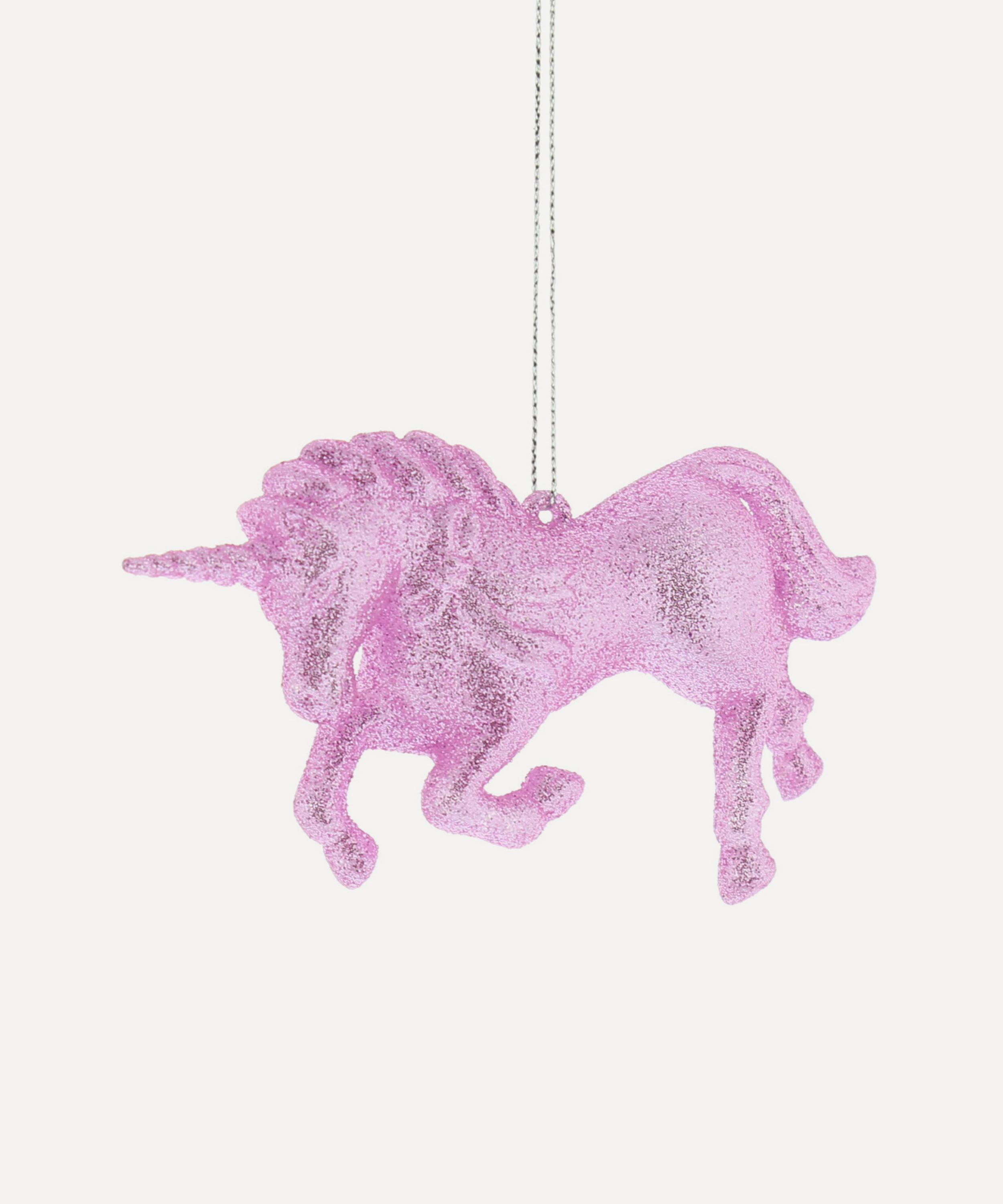 Christmas - Hanging Glitter Unicorn Ornament image number 0