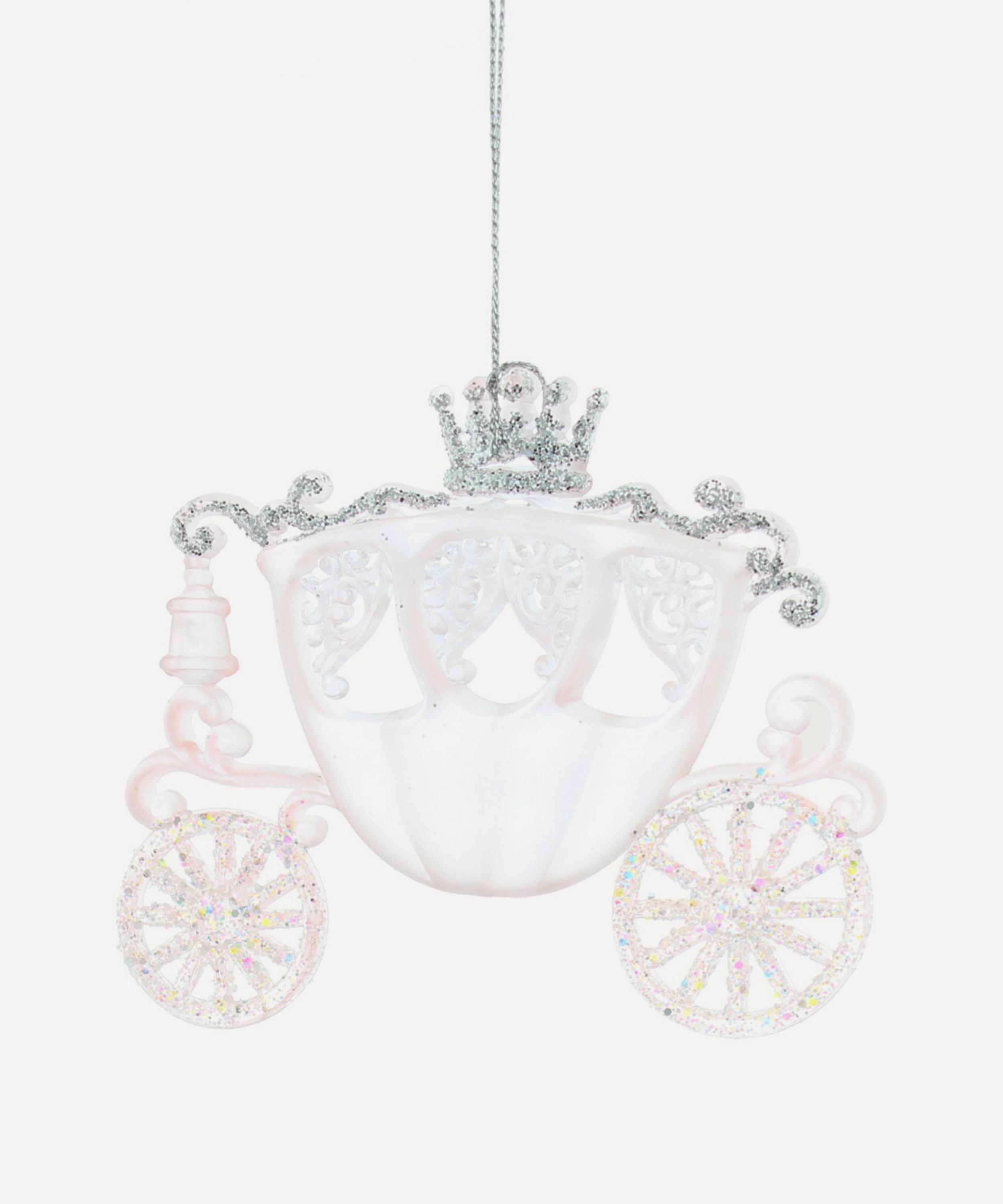 Christmas - Silver Glitter Carriage Ornament image number 0