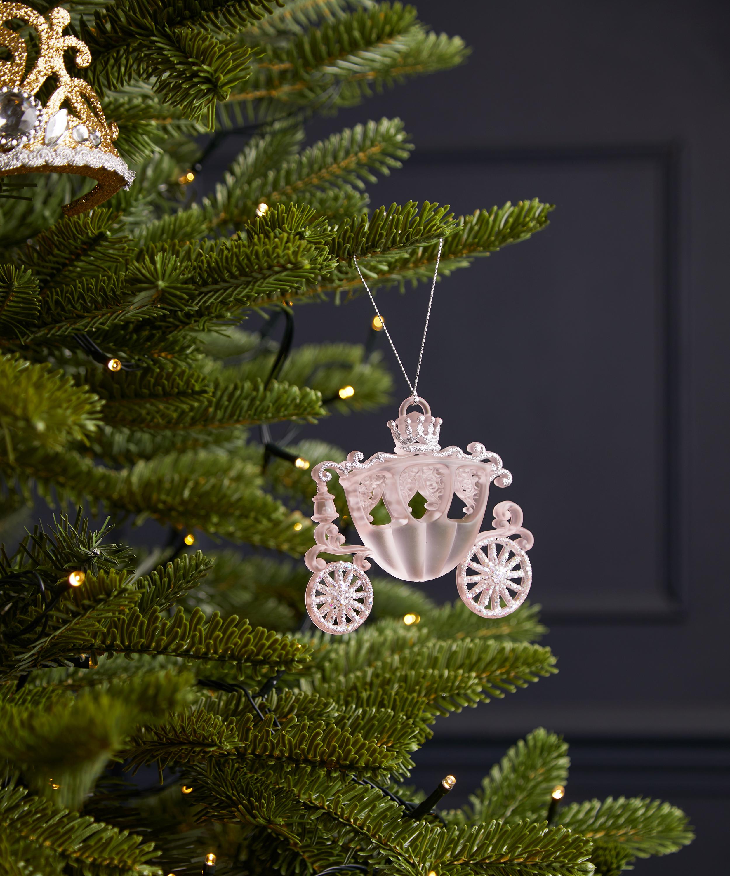 Christmas - Silver Glitter Carriage Ornament image number 1