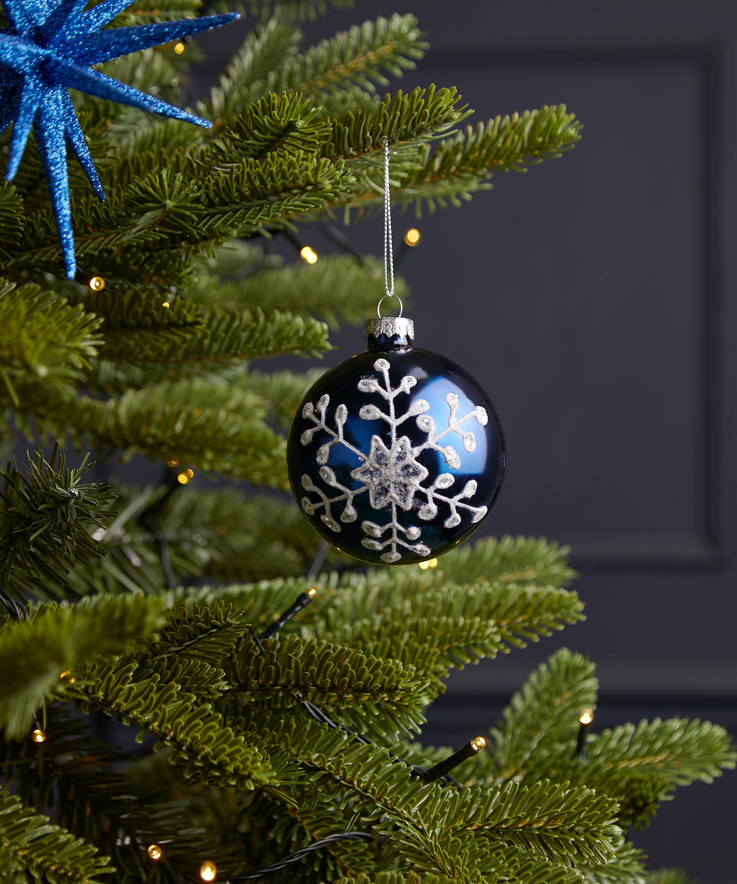 Christmas - Midnight Blue Snowflake Bauble image number 1