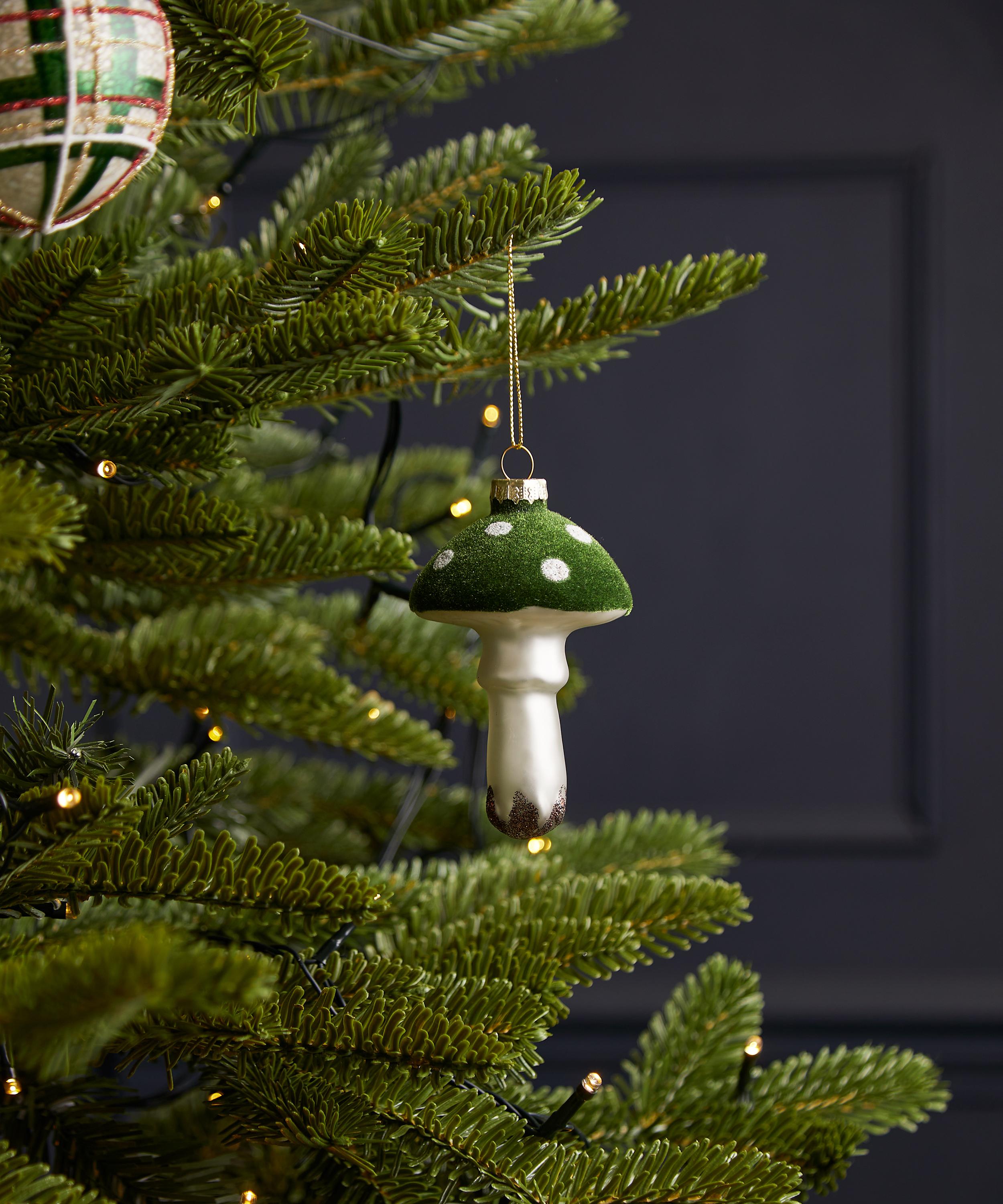 Christmas - Dark Green Mushroom Ornament image number 1