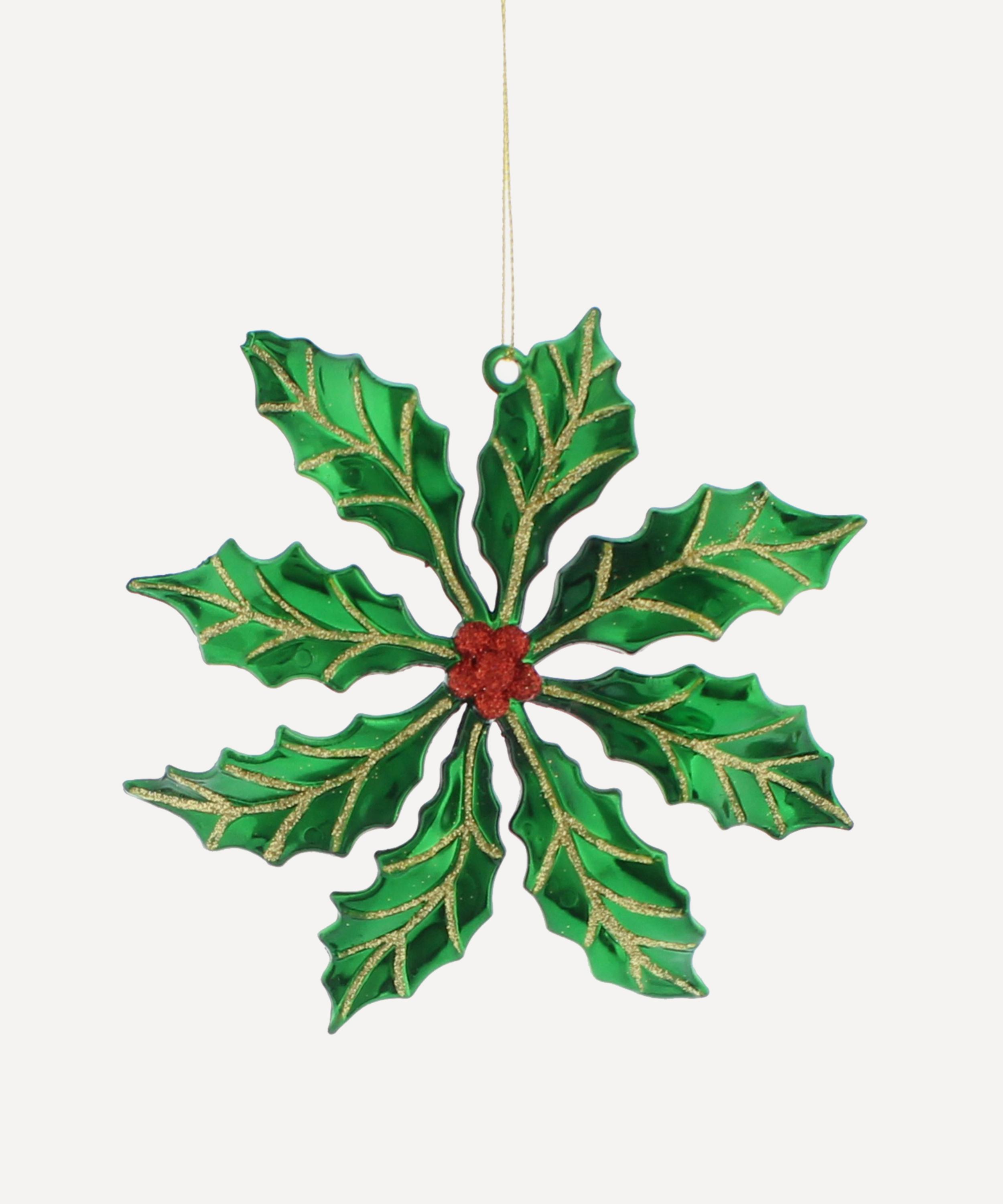 Christmas - Green Leaf with Jewel Ornament image number 0