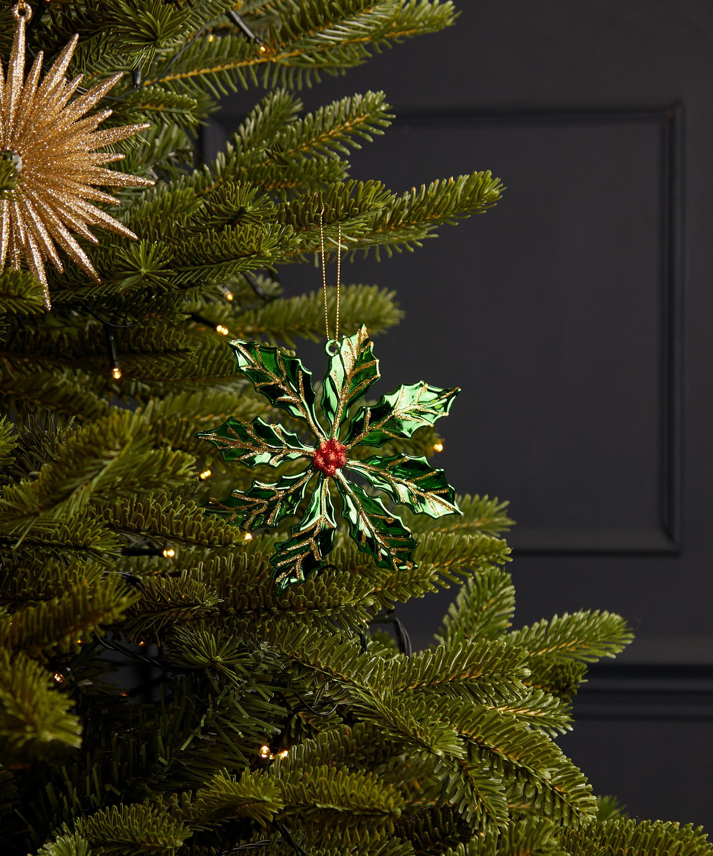 Christmas - Green Leaf with Jewel Ornament image number 1