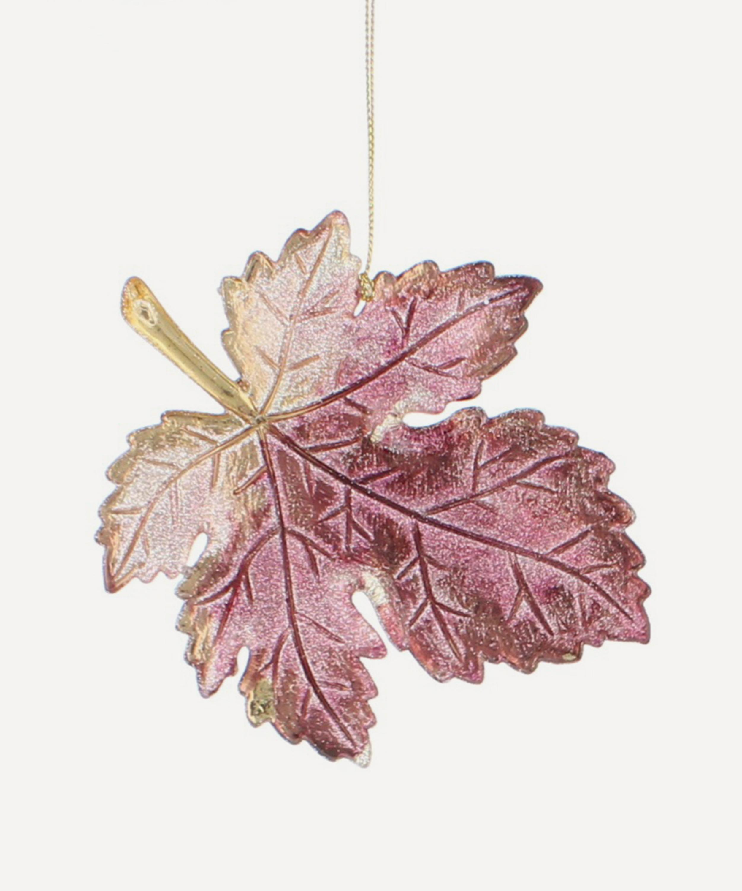 Christmas - Leaf Glass Ornament image number 0