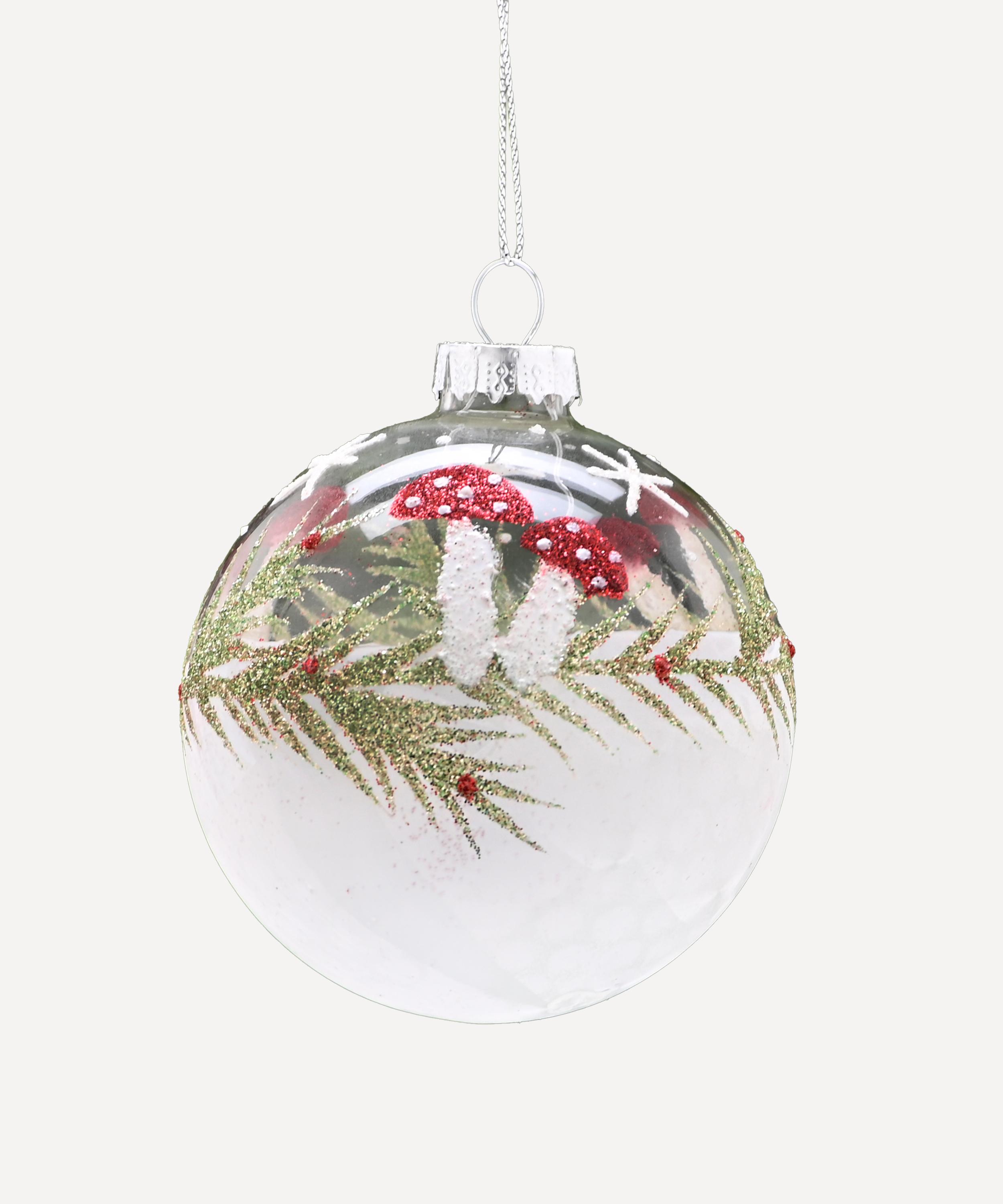 Christmas - Frosted Toadstool Glass Bauble image number 0
