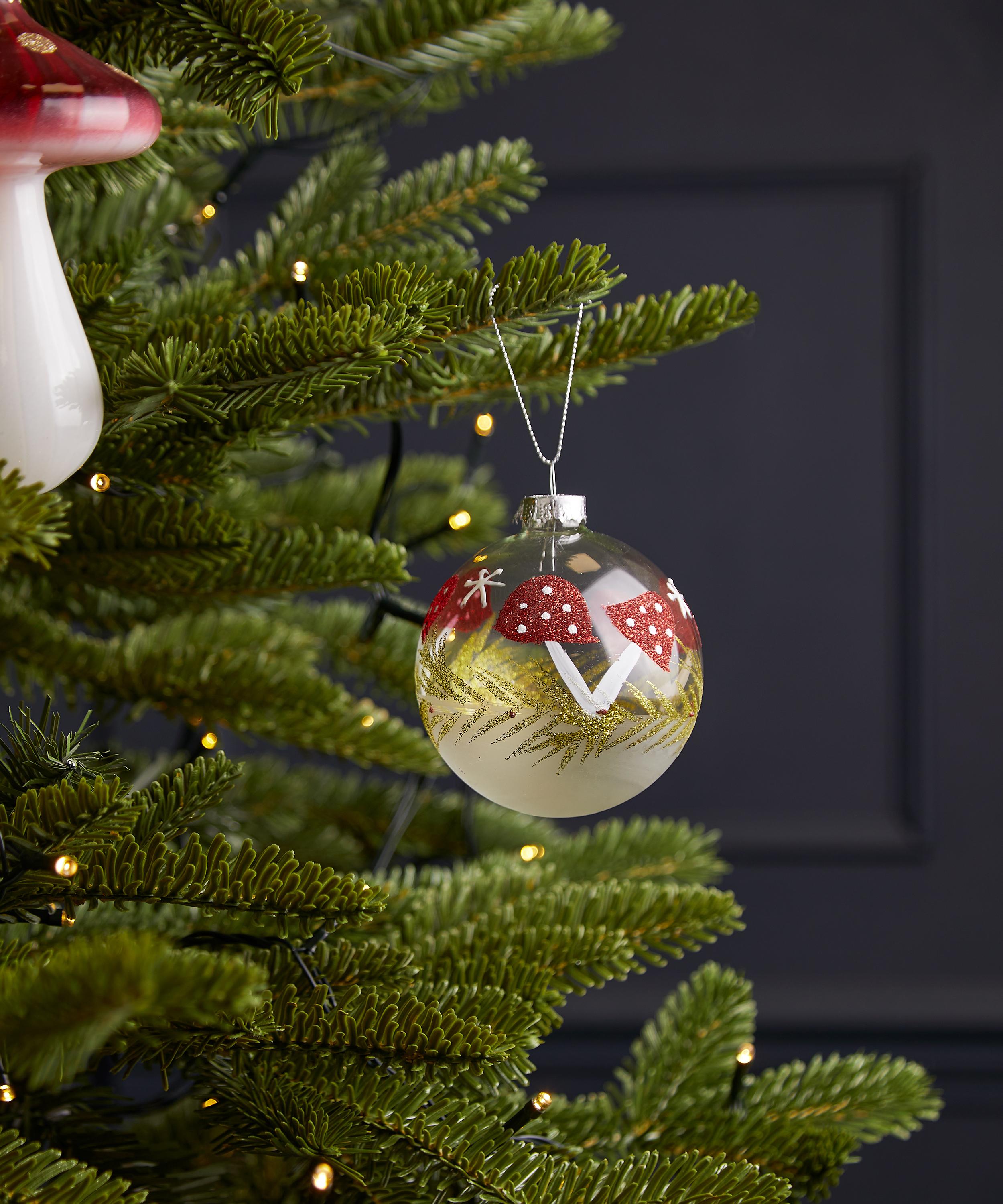 Christmas - Frosted Toadstool Glass Bauble image number 1
