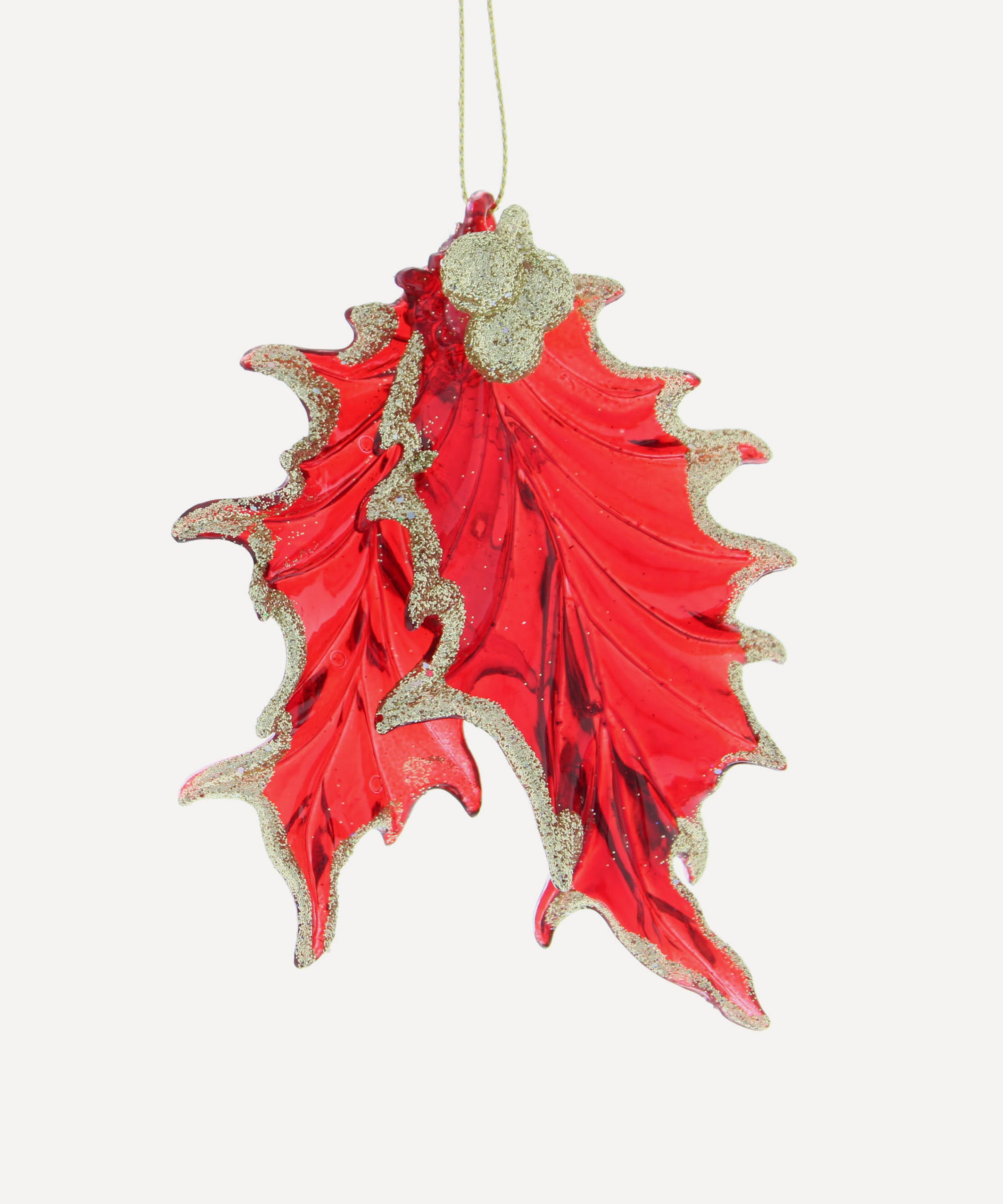 Christmas - Red Holly Leaves Ornament image number 0