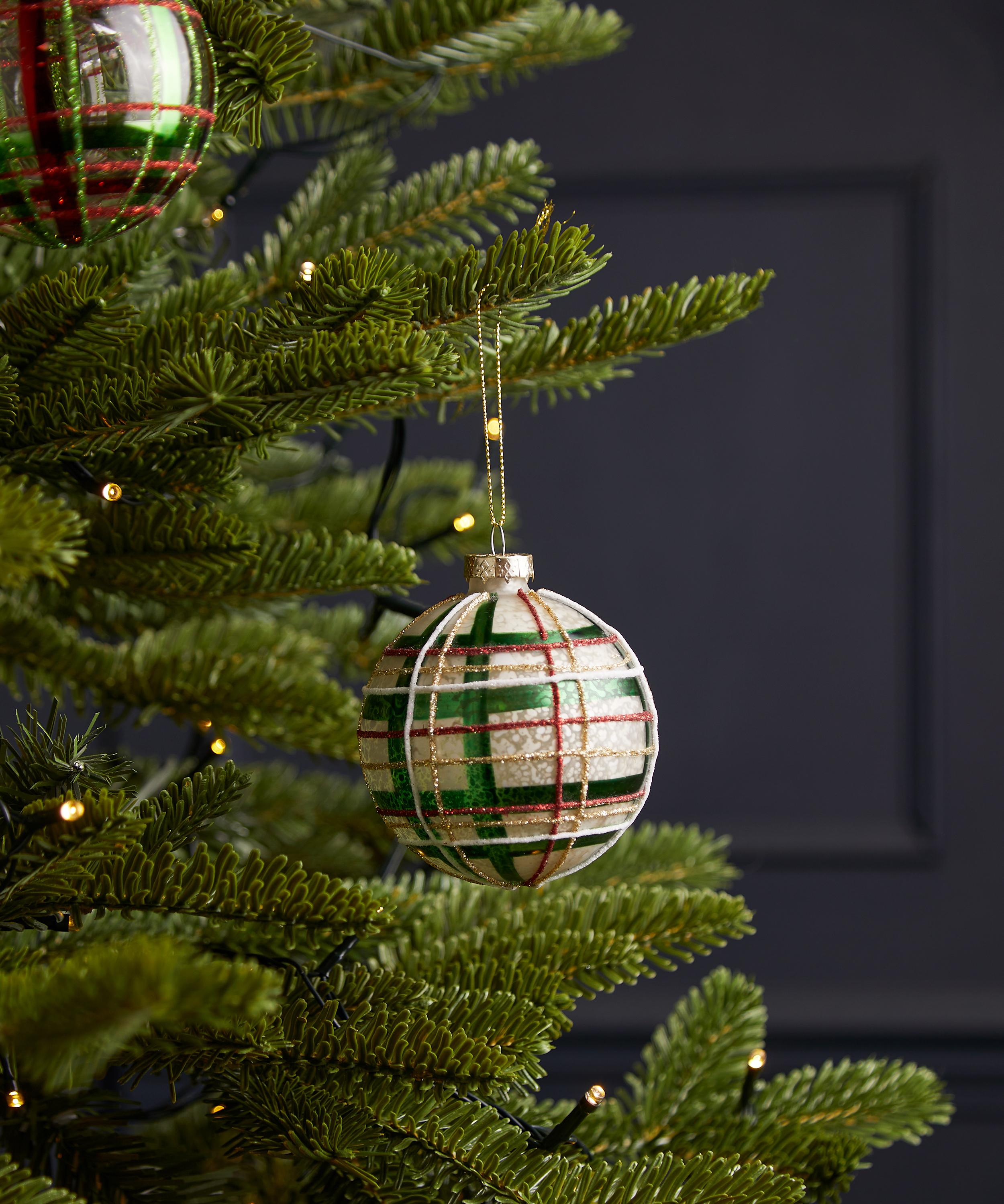 Christmas - Tartan Glass Bauble image number 1