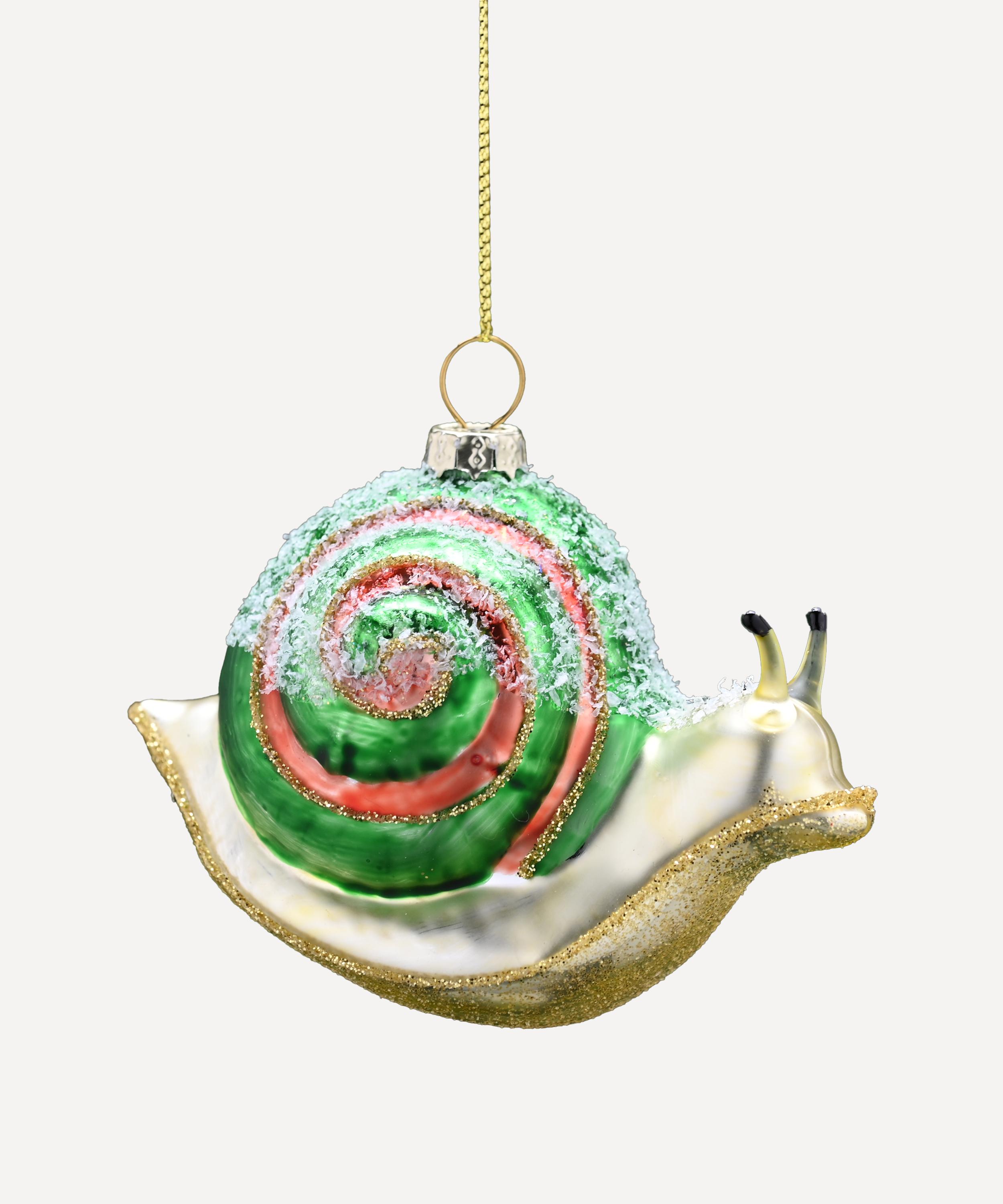 Christmas - Snail Glass Ornament
