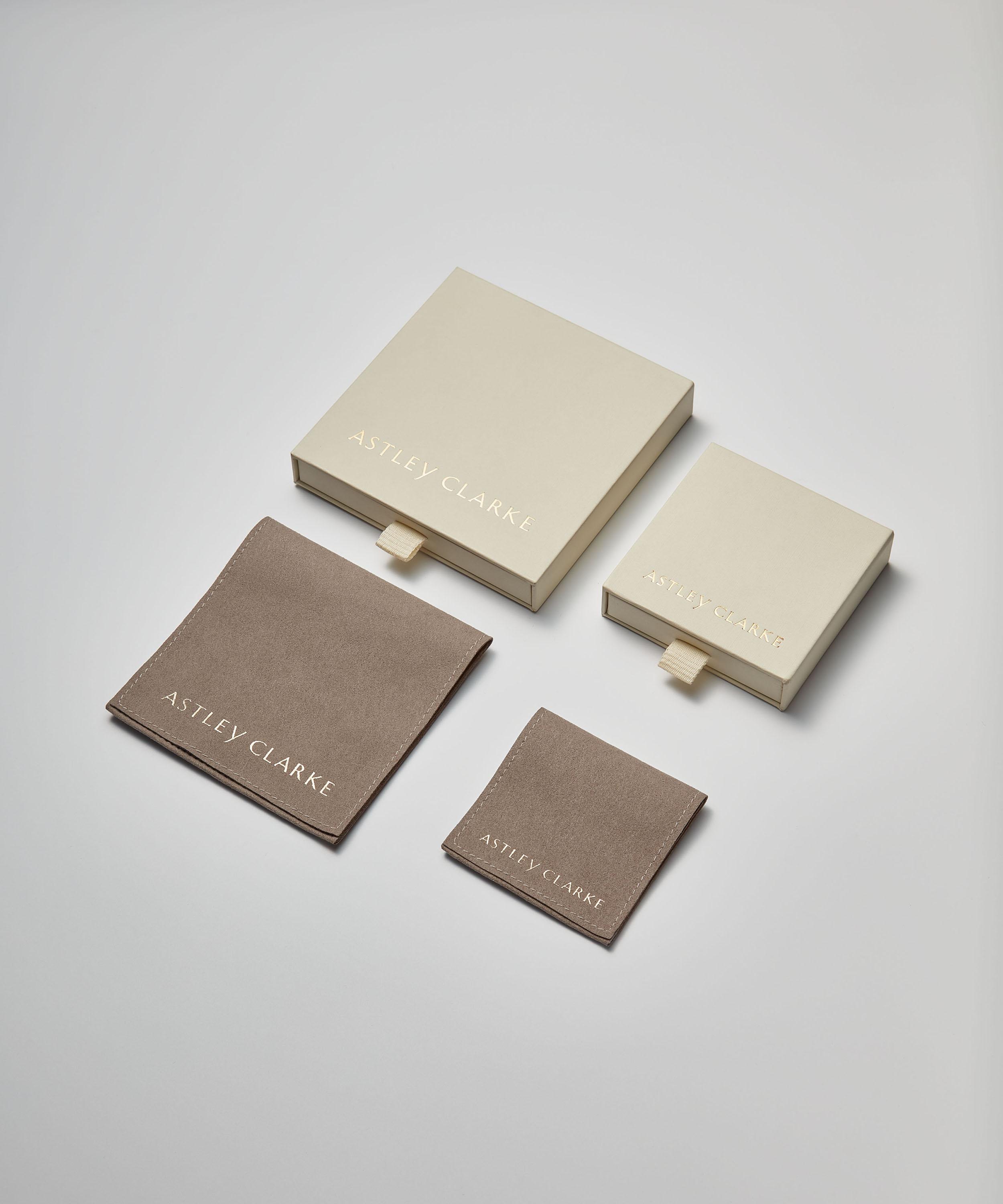 Astley Clarke - 18ct Gold-Plated Vermeil Silver Biography Heart Stud Earrings image number 2