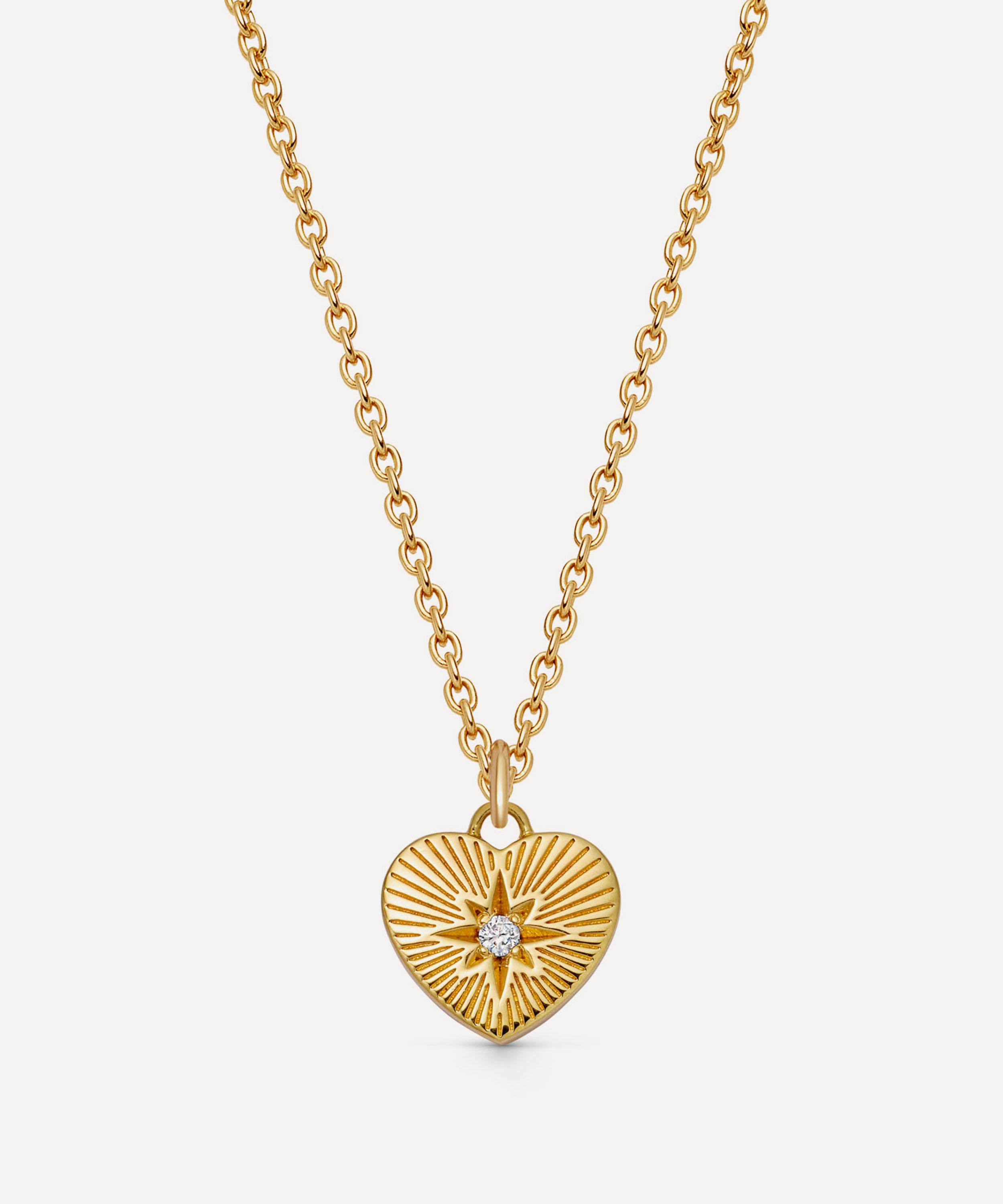 Astley Clarke - 18ct Gold-Plated Vermeil Silver Biography Heart Pendant Necklace image number 0