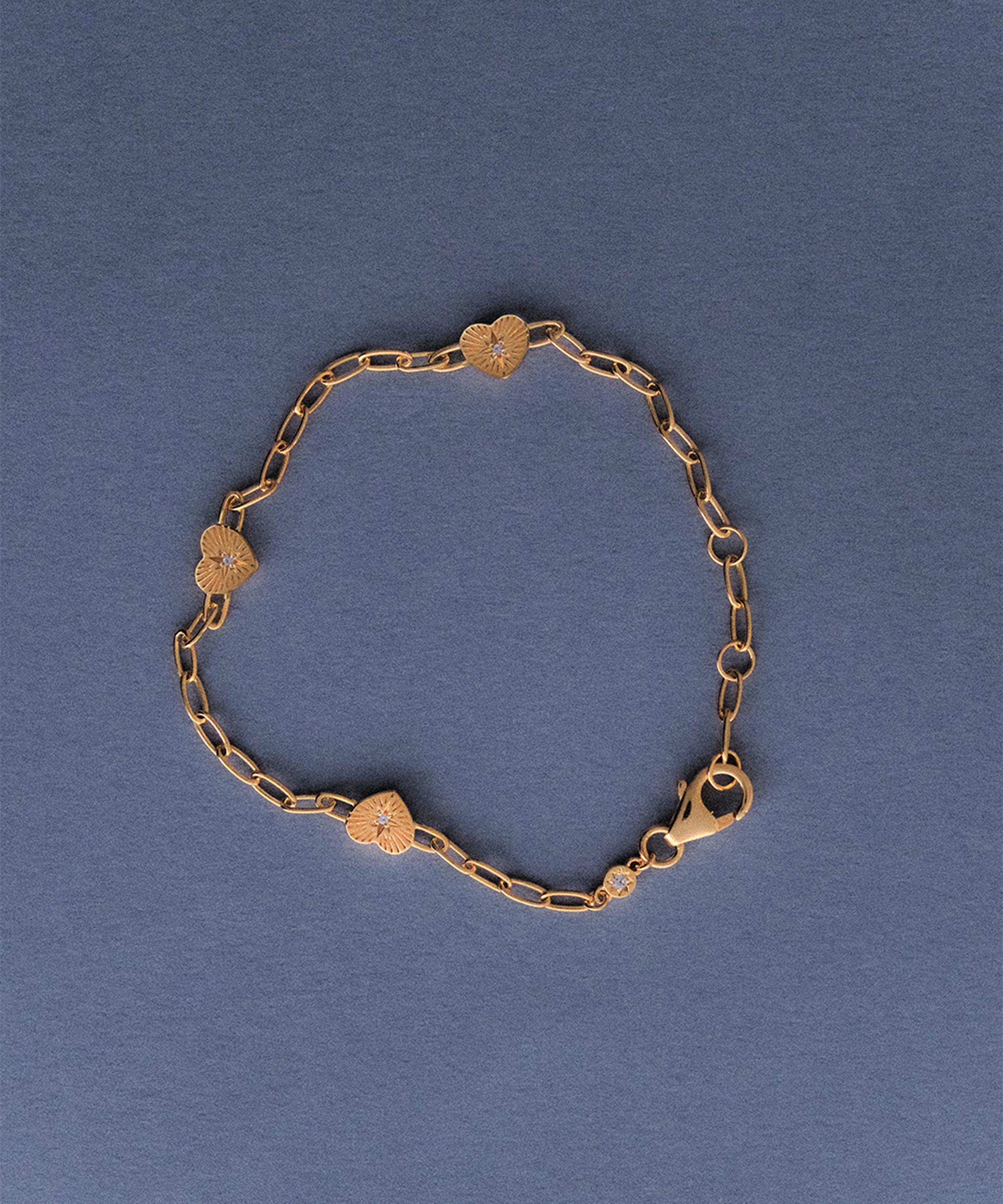 Astley Clarke - 18ct Gold-Plated Vermeil Silver Biography Heart Station Bracelet image number 3