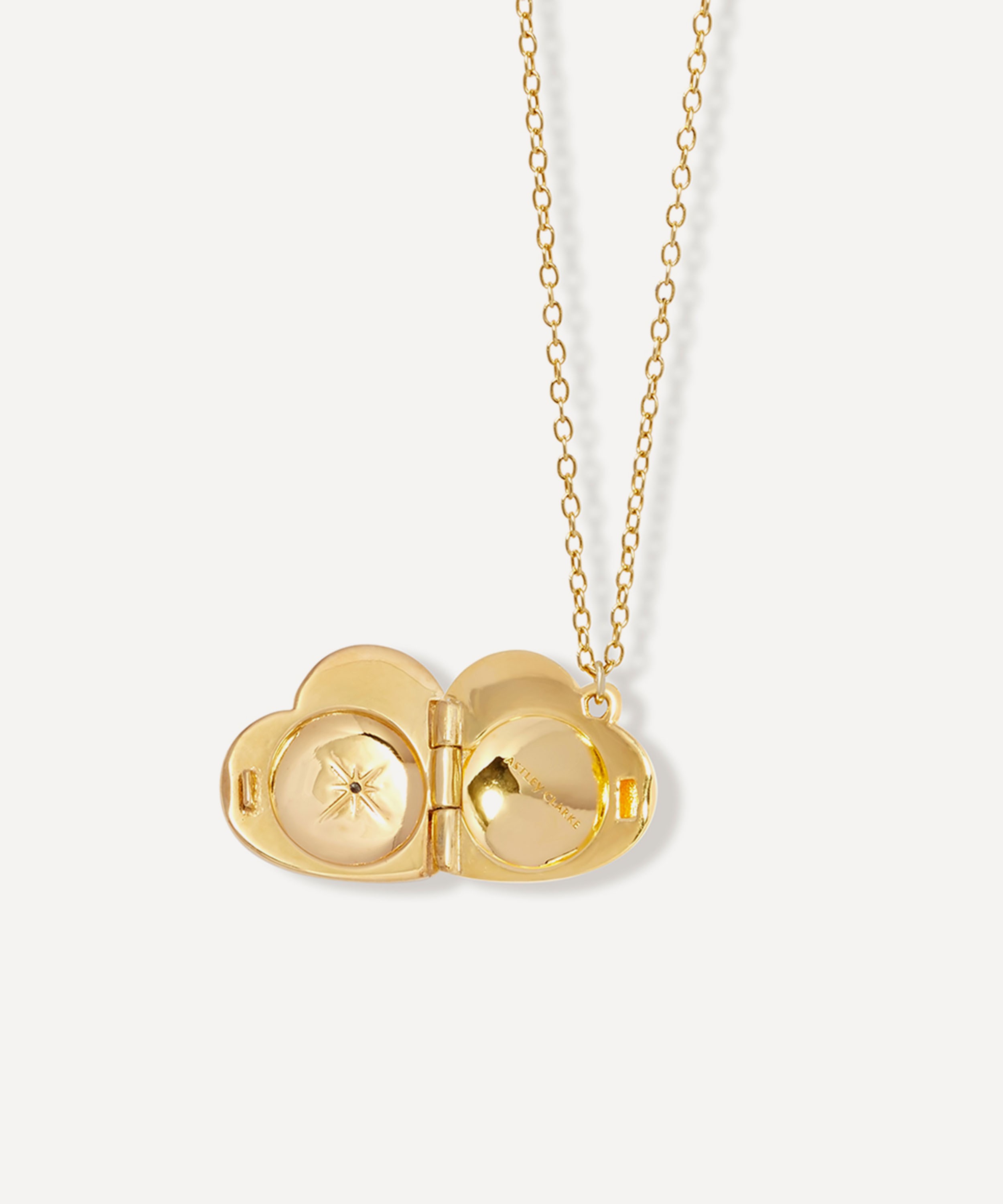 Astley Clarke - 18ct Gold-Plated Vermeil Silver Mini Heart Locket Necklace image number 1