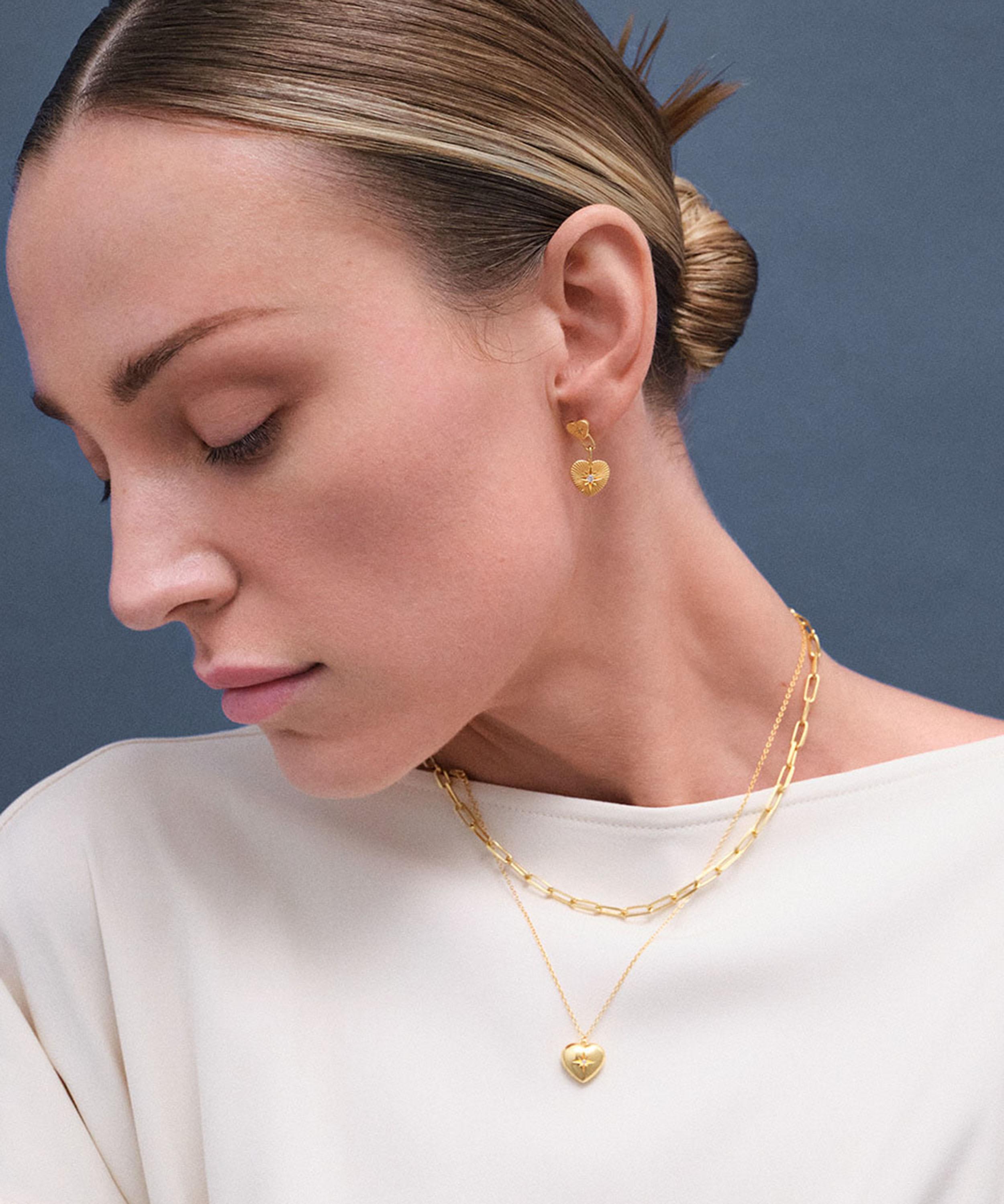 Astley Clarke - 18ct Gold-Plated Vermeil Silver Mini Heart Locket Necklace image number 3