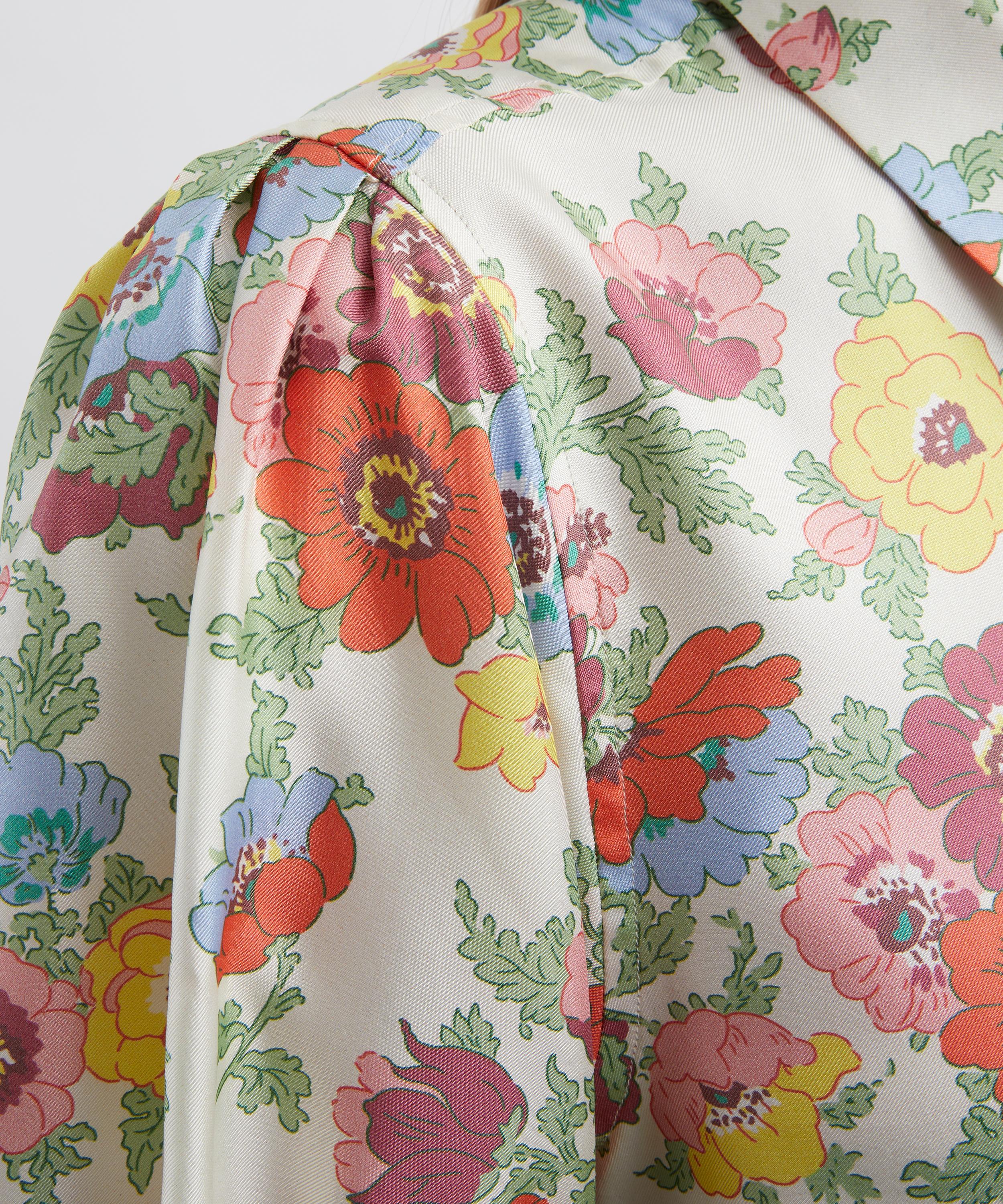 Liberty - Silk Twill Puff-Sleeve Shirt in Madeleine image number 4