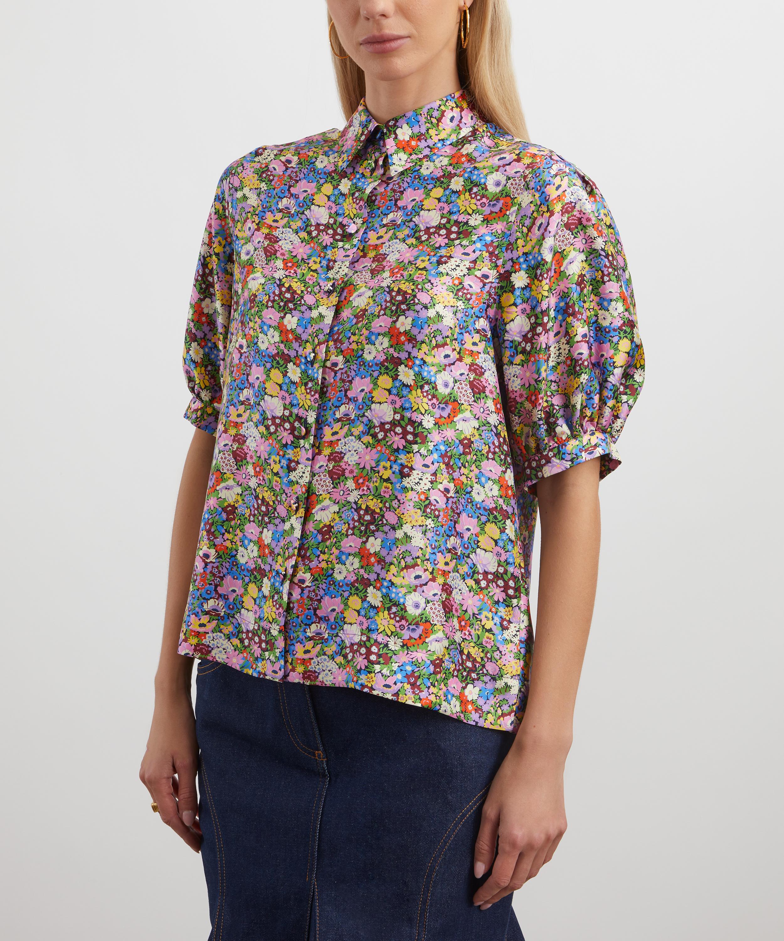 Liberty - Silk Twill Puff-Sleeve Shirt in Thorpeness image number 2