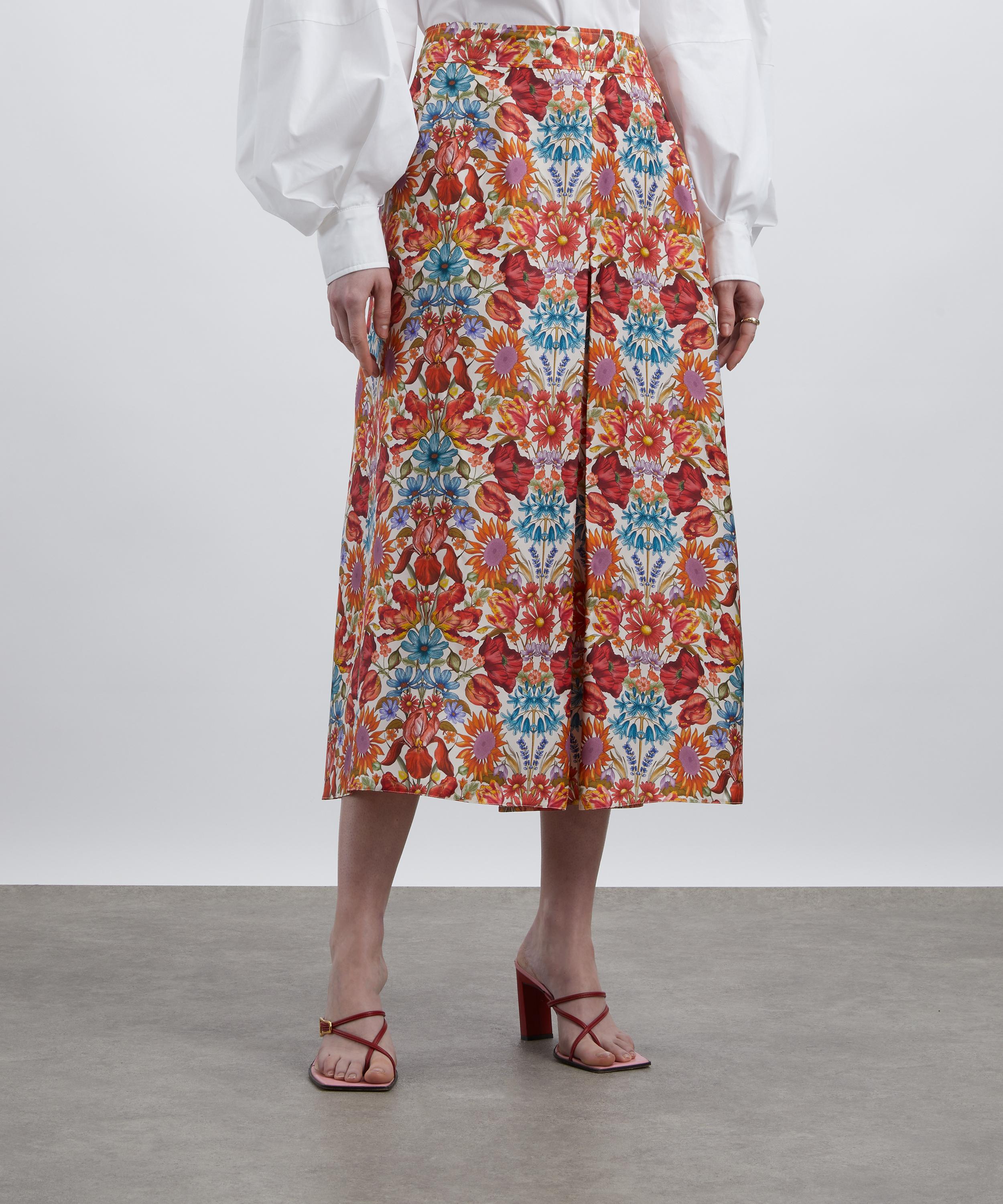 Liberty - Silk Twill Soft Pleat Skirt in Floral Muse image number 2