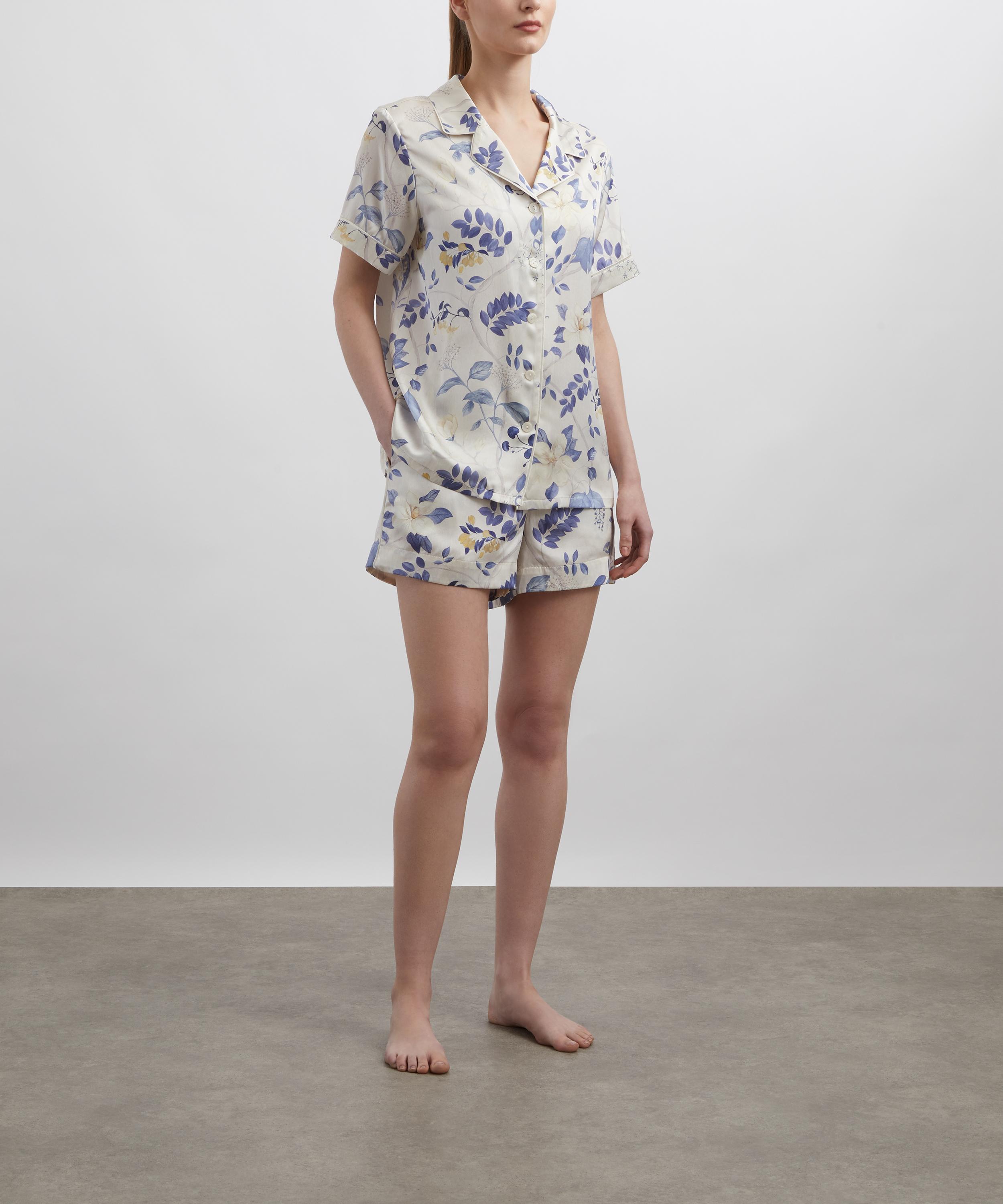 Liberty - Silk-Satin Short Pyjama Set in Magical Plants image number 1