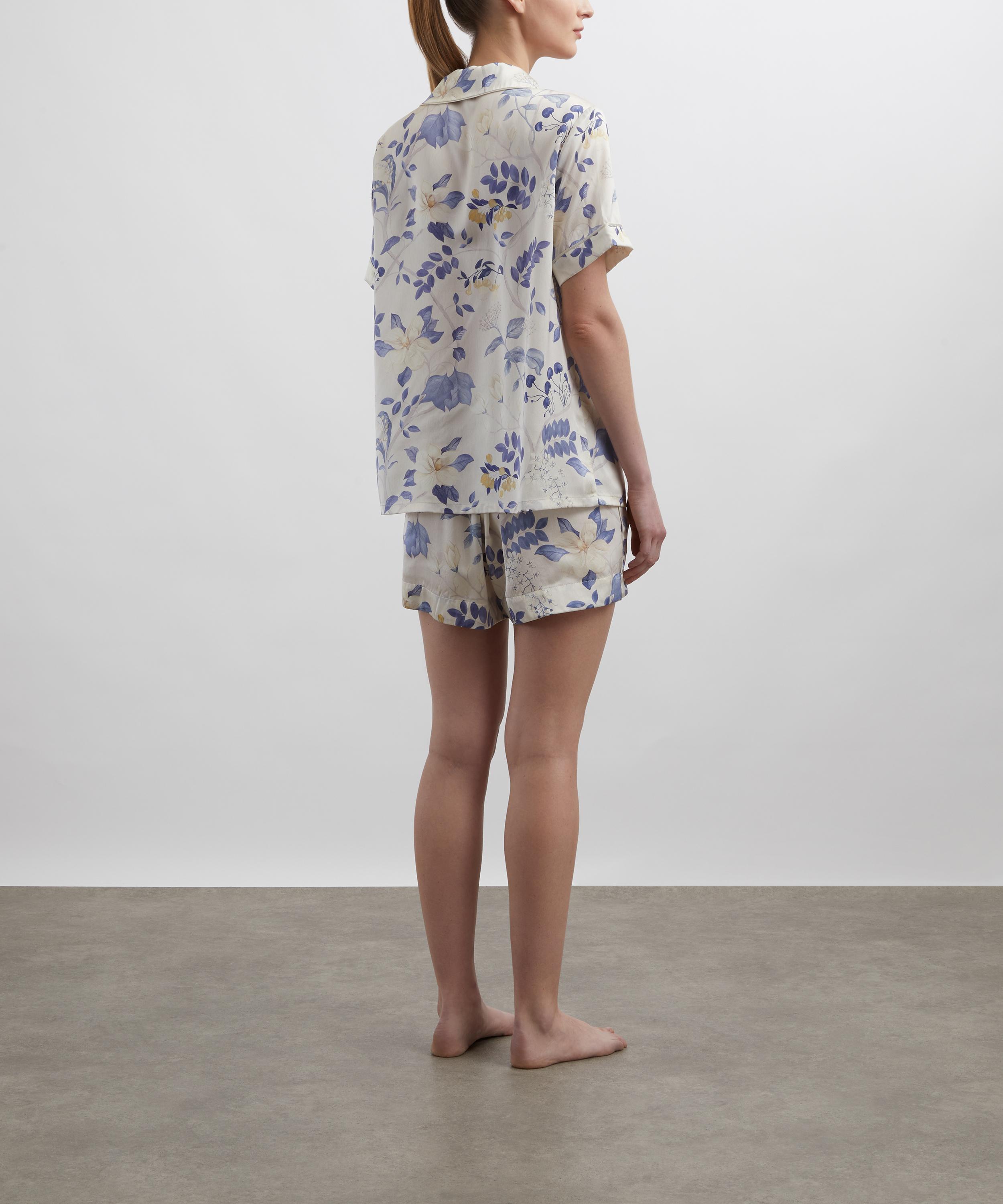 Liberty - Silk-Satin Short Pyjama Set in Magical Plants image number 3