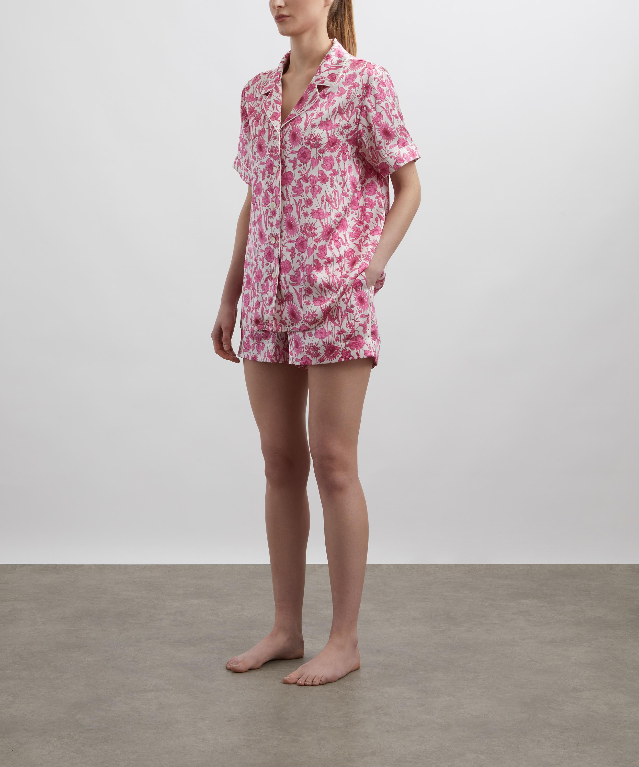 Liberty - Silk-Satin Short Pyjama Set in Mono Muse image number 1