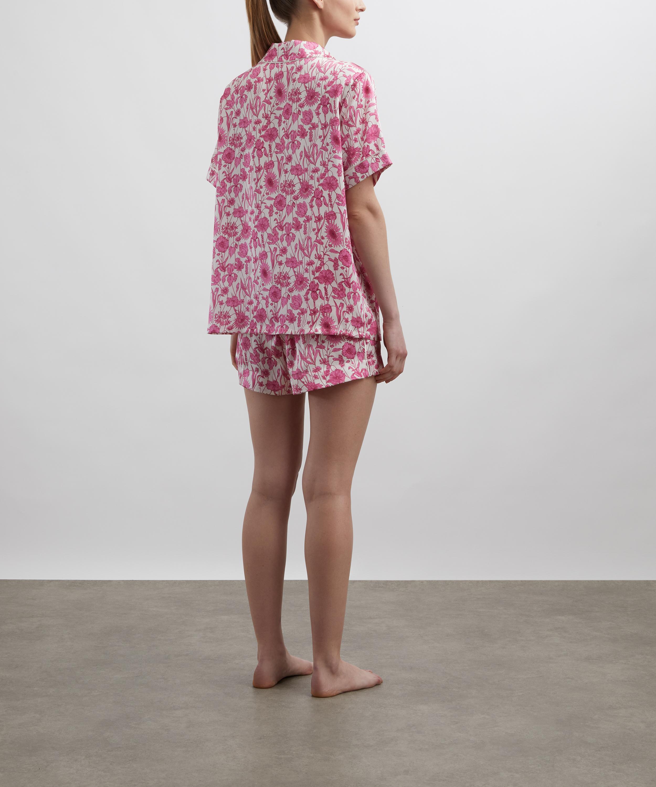 Liberty - Silk-Satin Short Pyjama Set in Mono Muse image number 3