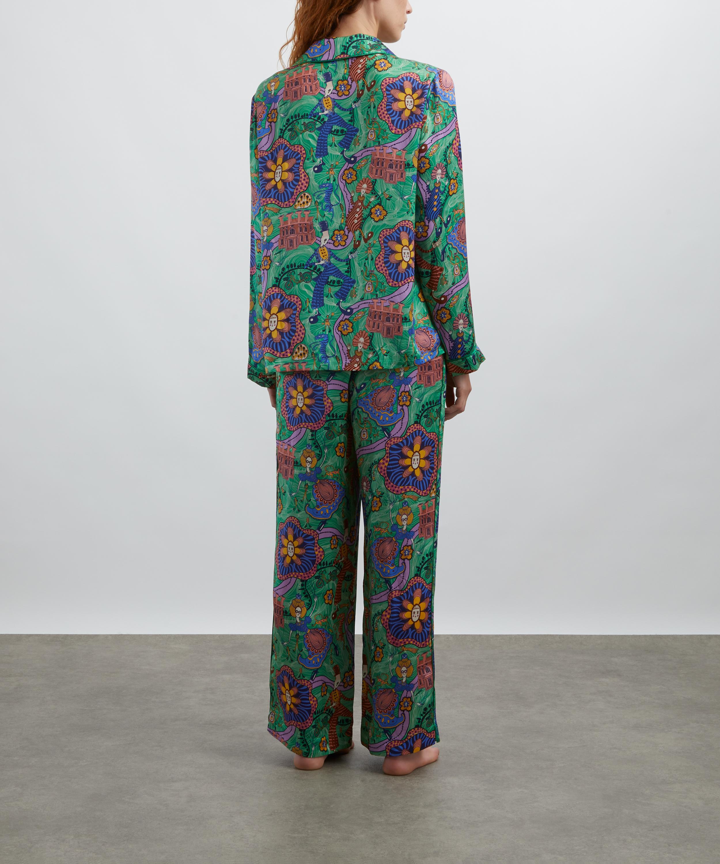 Liberty - Relaxed Silk-Satin Pyjama Set in Shirley Smith image number 3