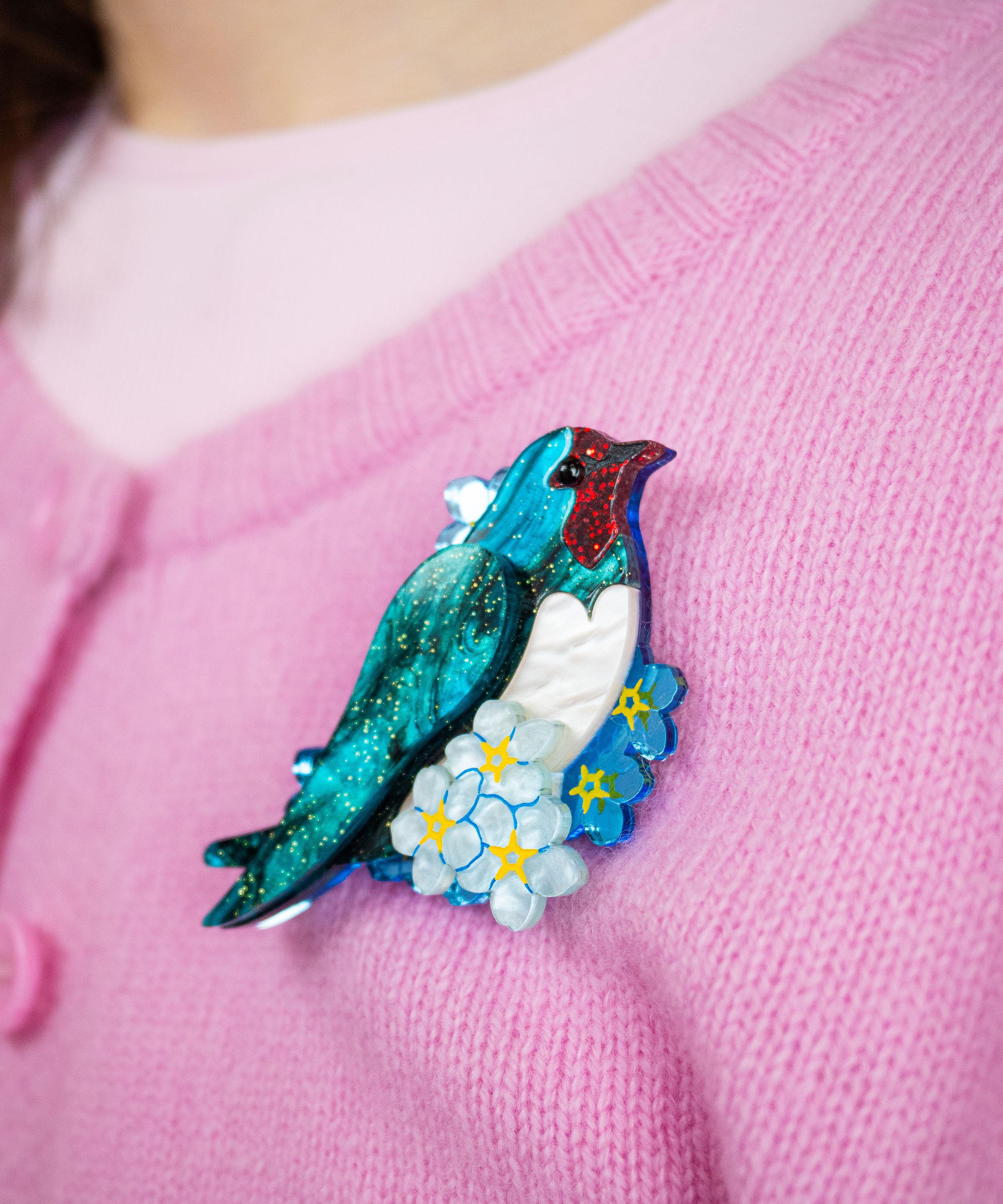 Tatty Devine - Love Bird Brooch image number 1