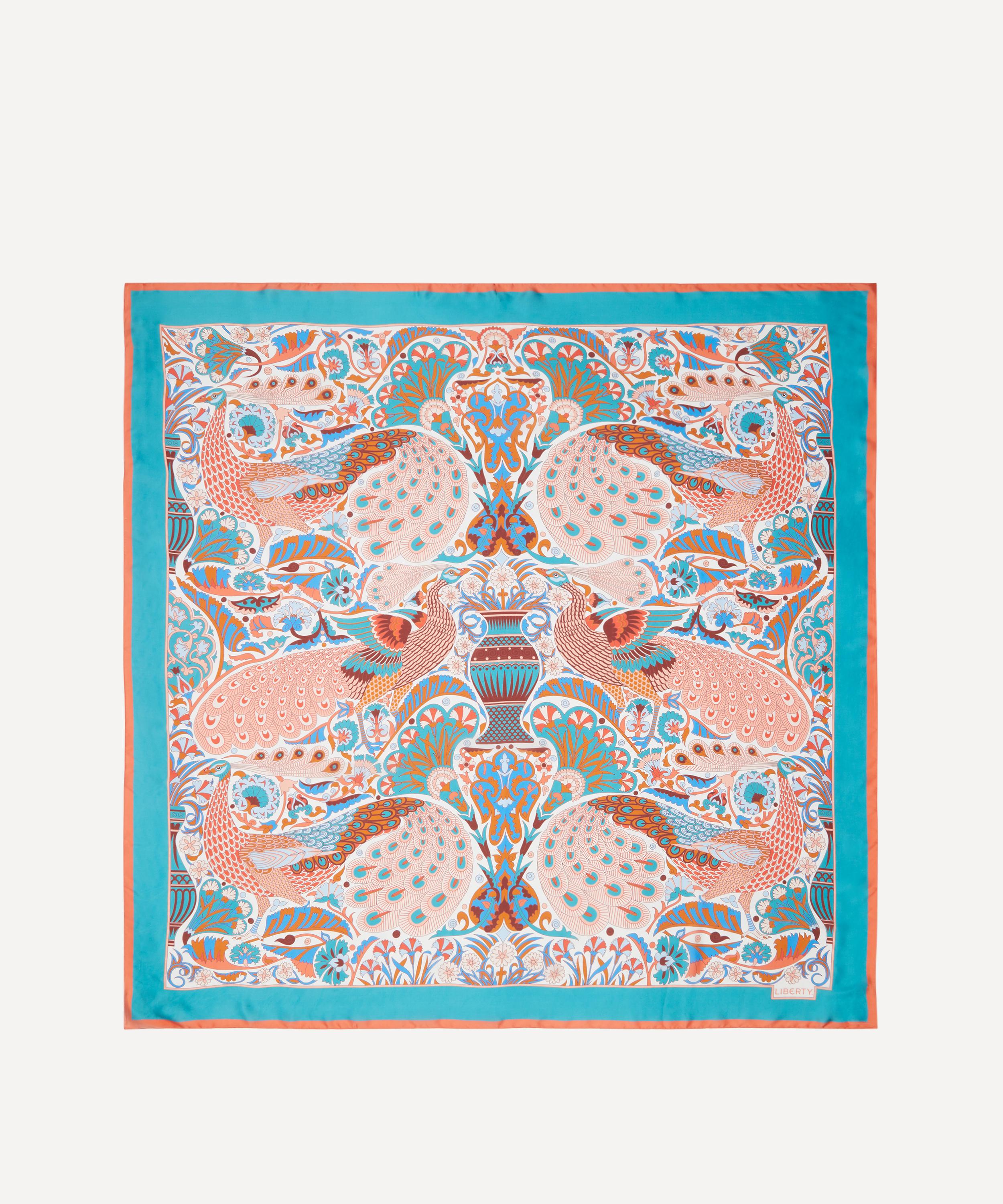 Liberty - Peacock Fiesta 140x140 Silk Scarf image number 0