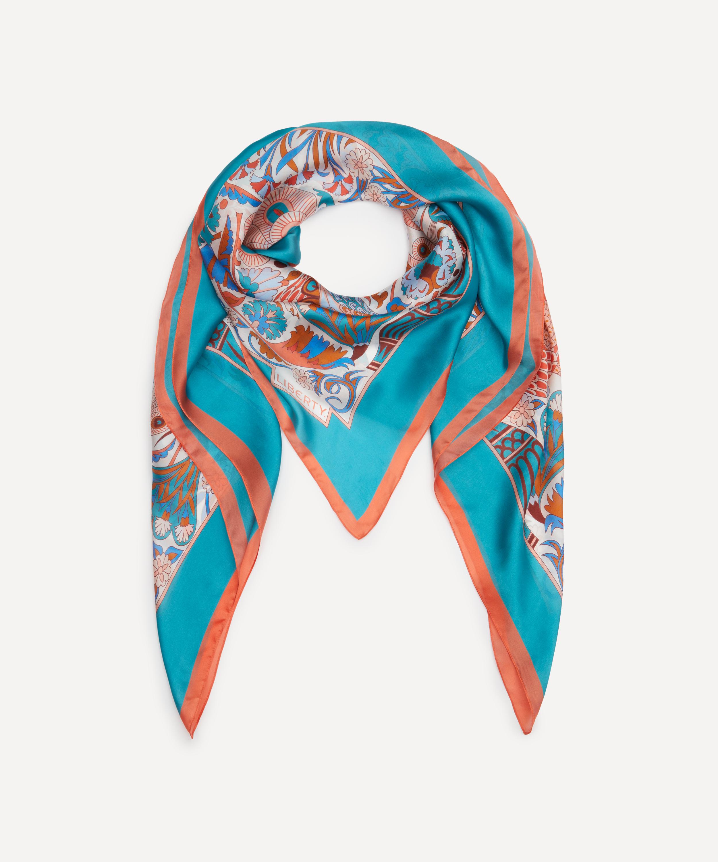 Liberty - Peacock Fiesta 140x140 Silk Scarf image number 2