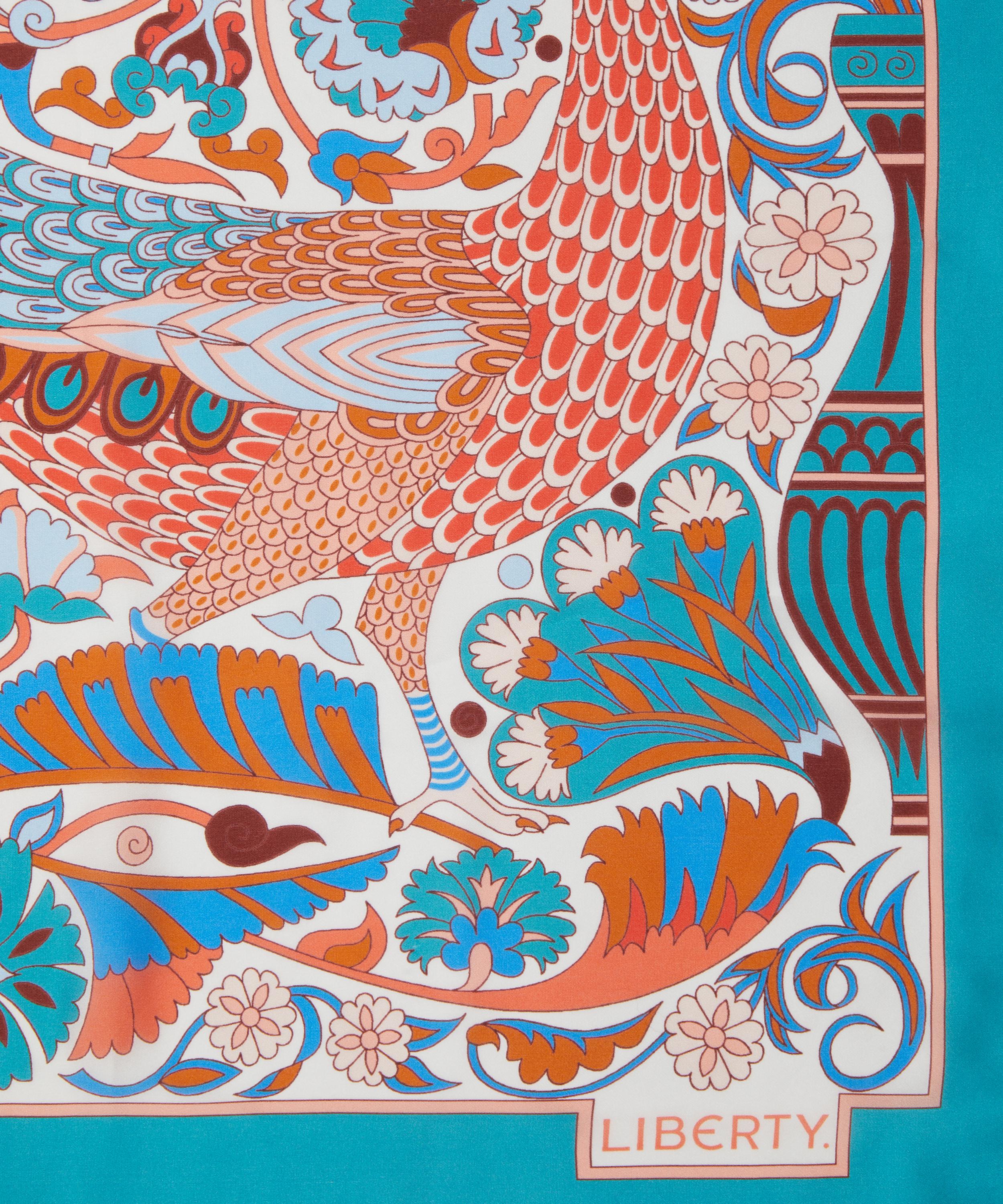 Liberty - Peacock Fiesta 140x140 Silk Scarf image number 3