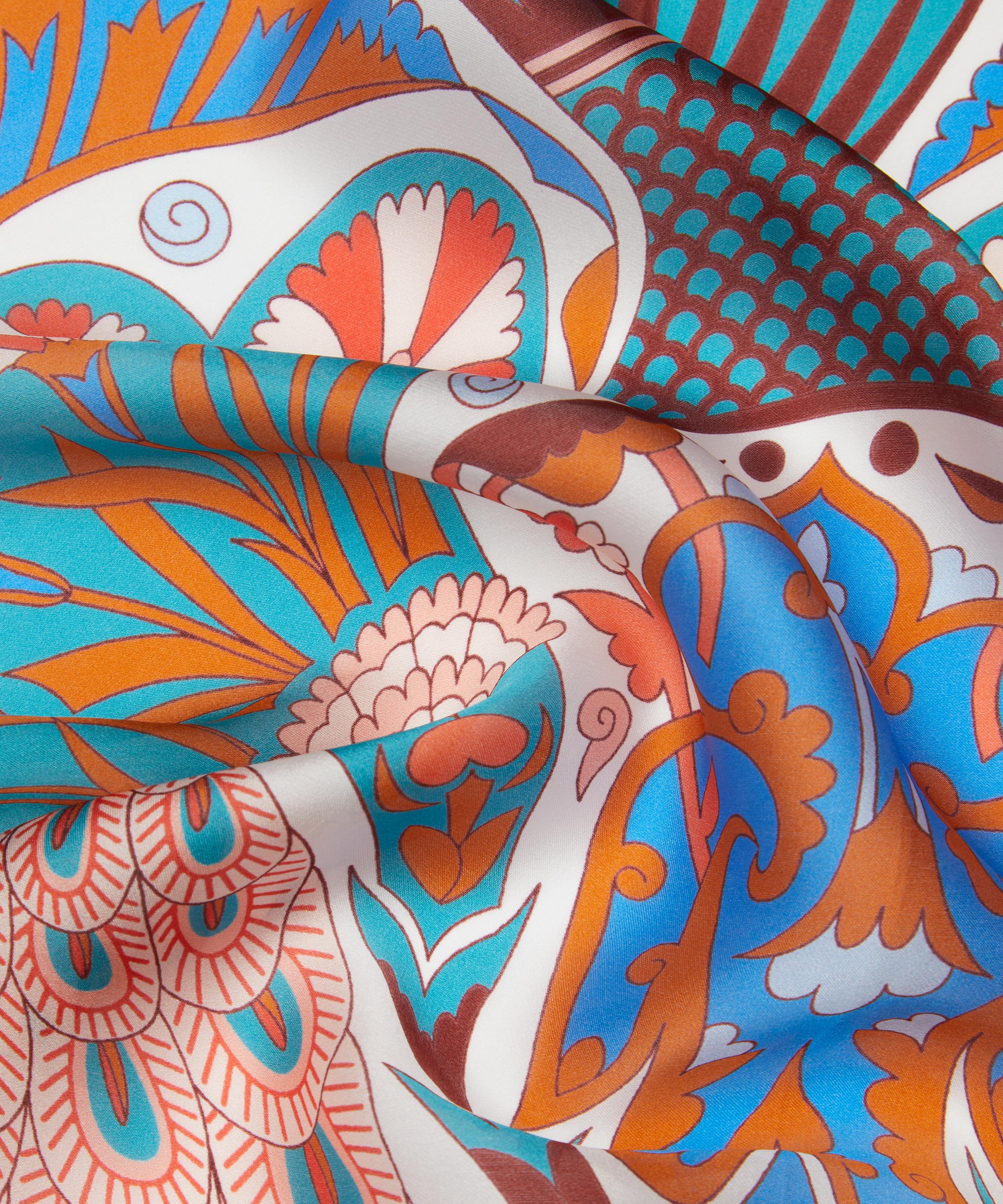 Liberty - Peacock Fiesta 140x140 Silk Scarf image number 4