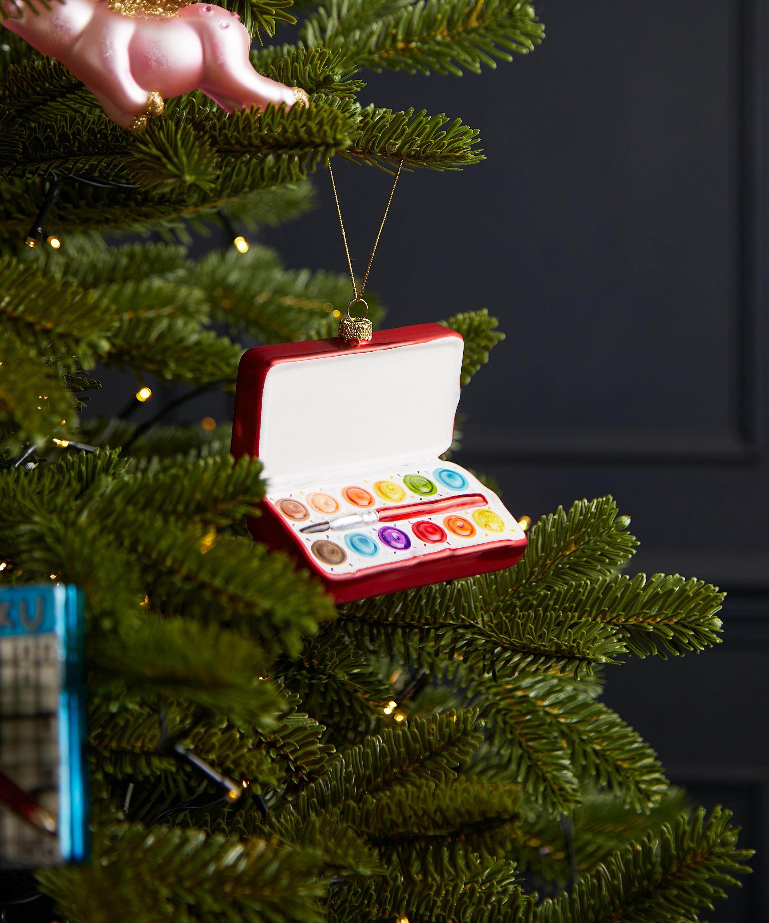 Christmas - Watercolours Glass Ornament image number 1