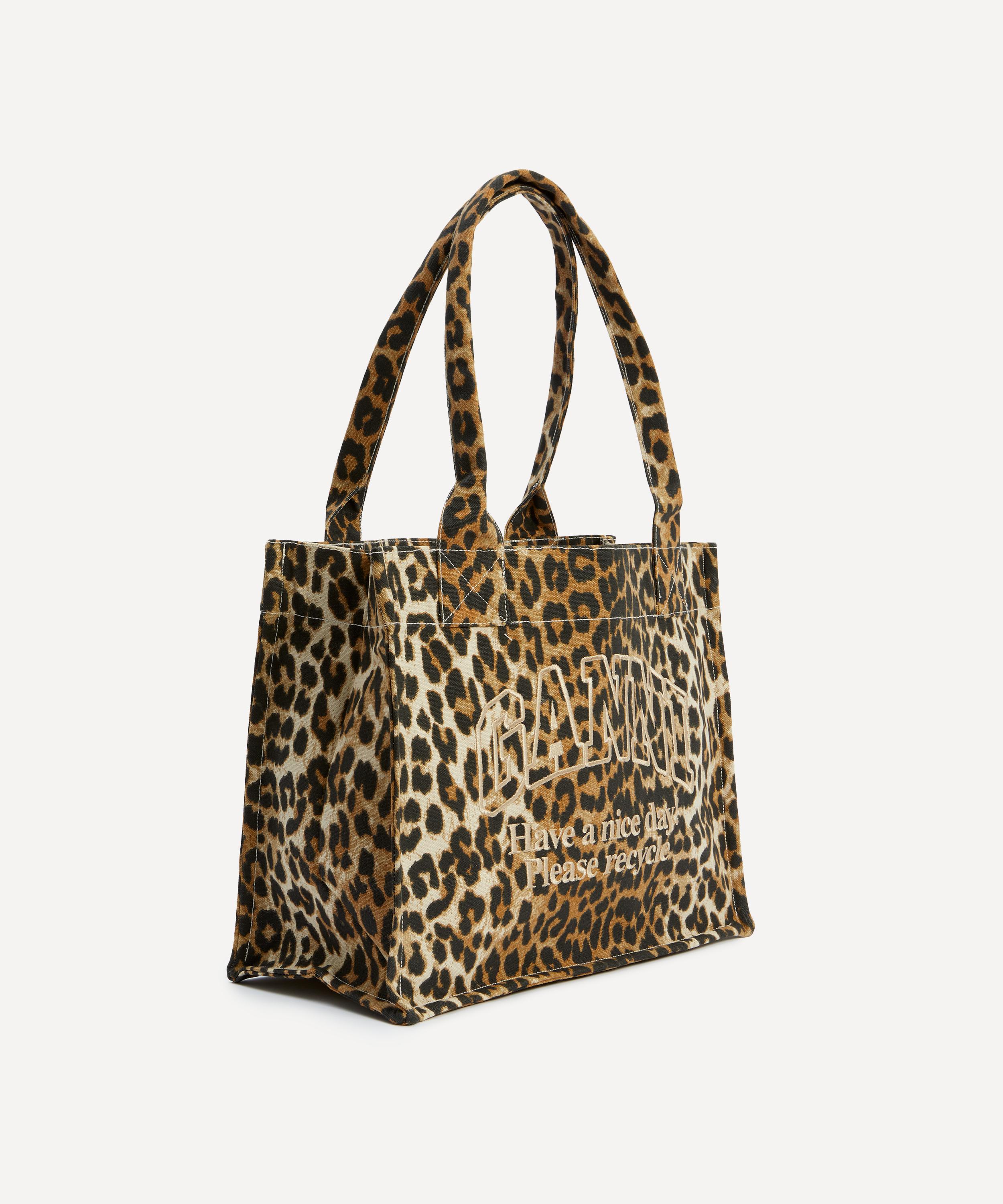 Ganni - Leopard Large Canvas Tote Bag image number 2
