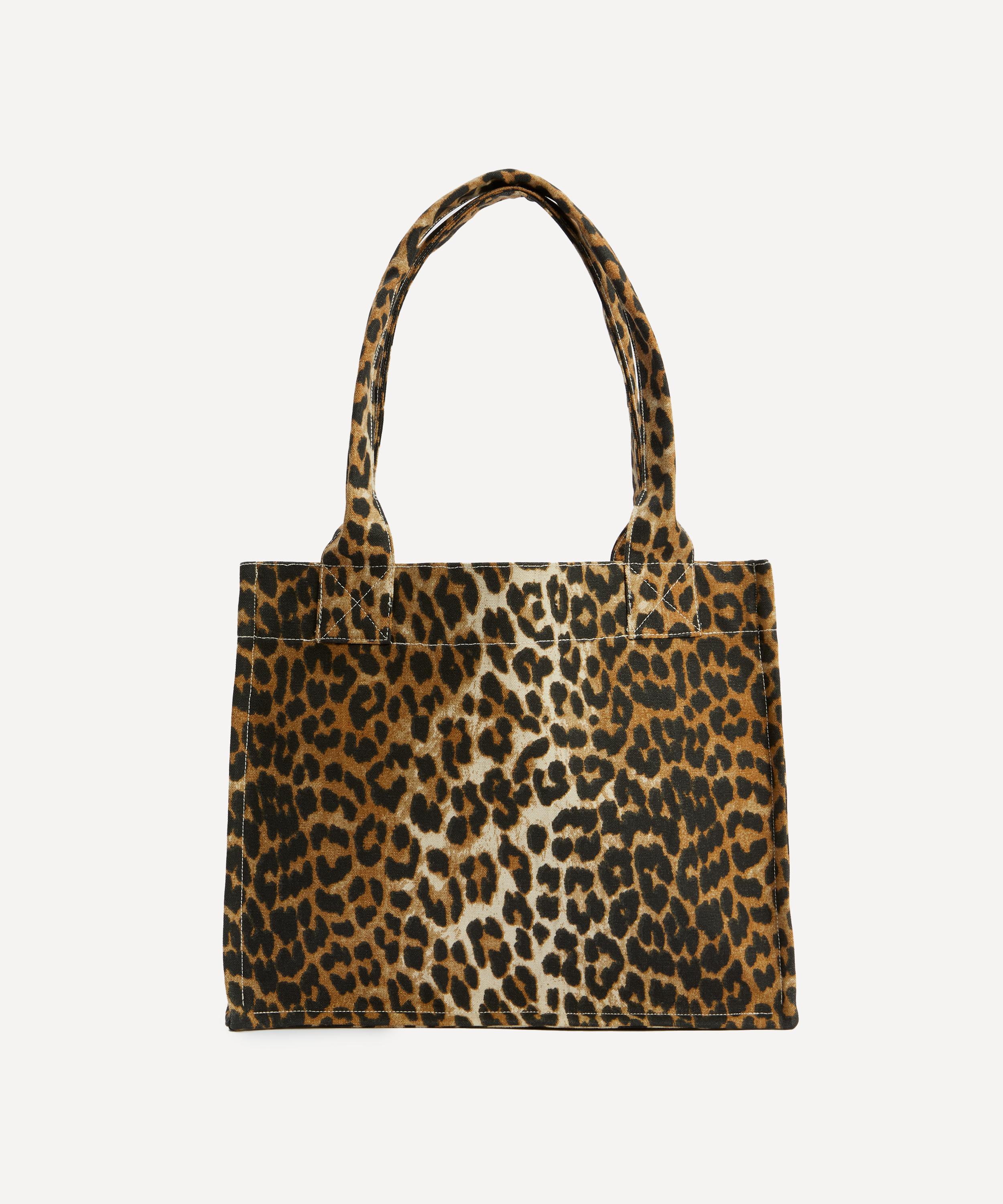 Ganni - Leopard Large Canvas Tote Bag image number 3
