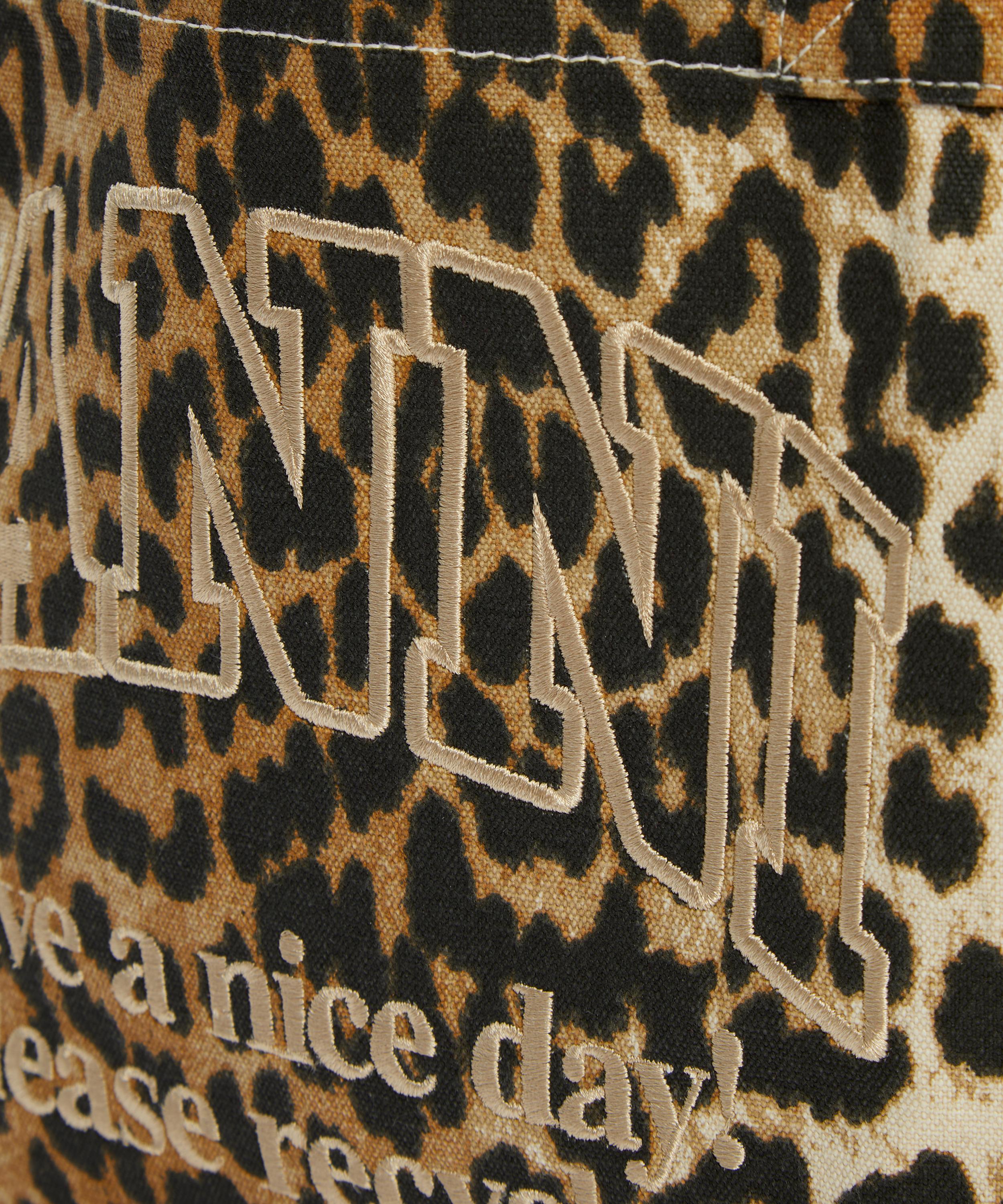 Ganni - Leopard Large Canvas Tote Bag image number 4