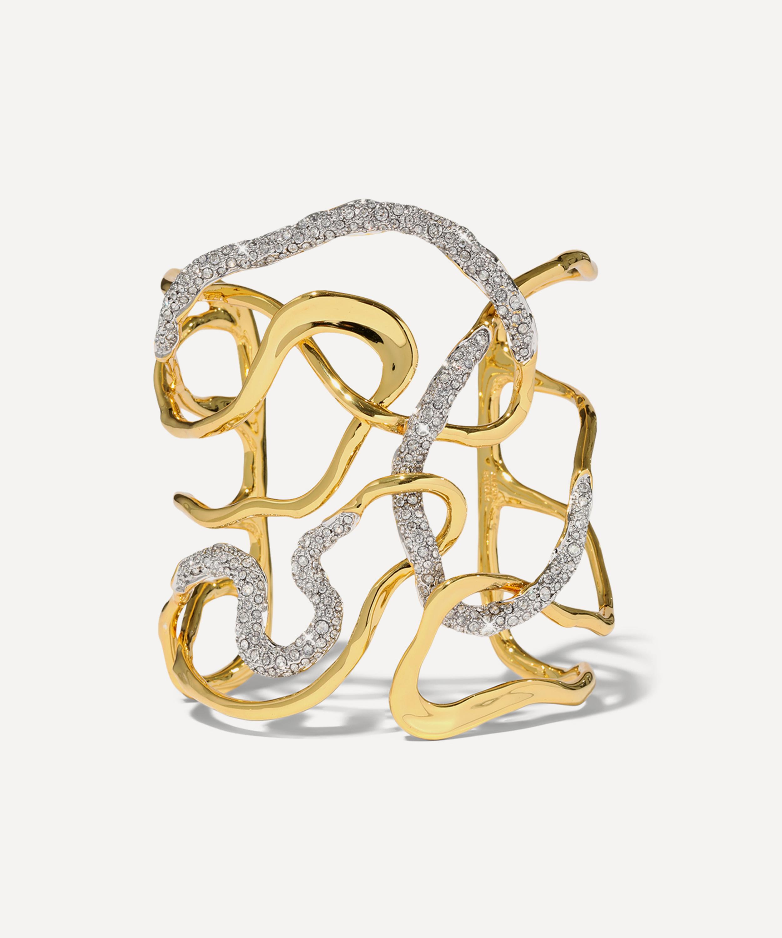 Alexis Bittar - 14ct Gold-Plated Solanales Crystal Intertwined Cuff Bracelet image number 0