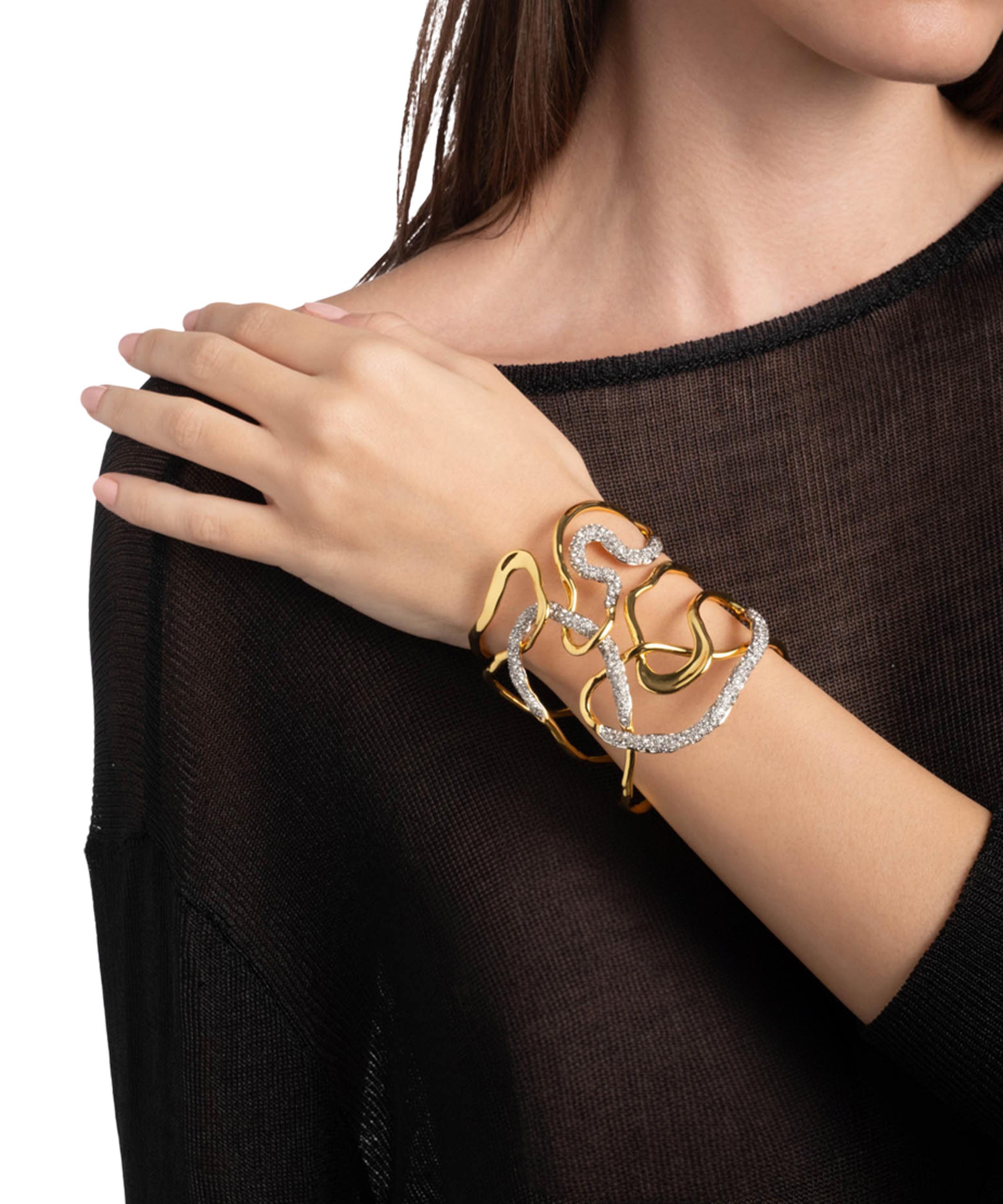 Alexis Bittar - 14ct Gold-Plated Solanales Crystal Intertwined Cuff Bracelet image number 1