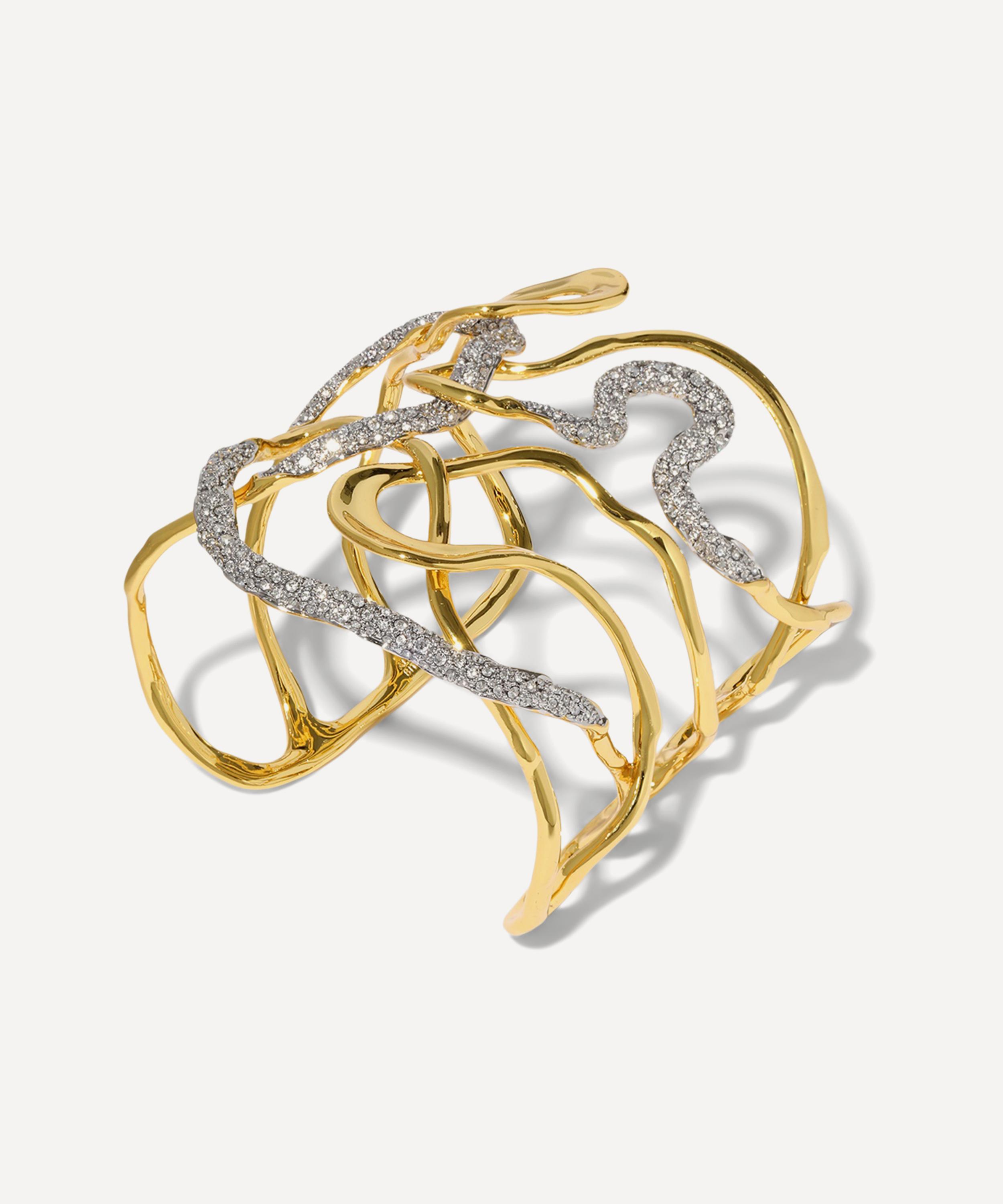 Alexis Bittar - 14ct Gold-Plated Solanales Crystal Intertwined Cuff Bracelet image number 2